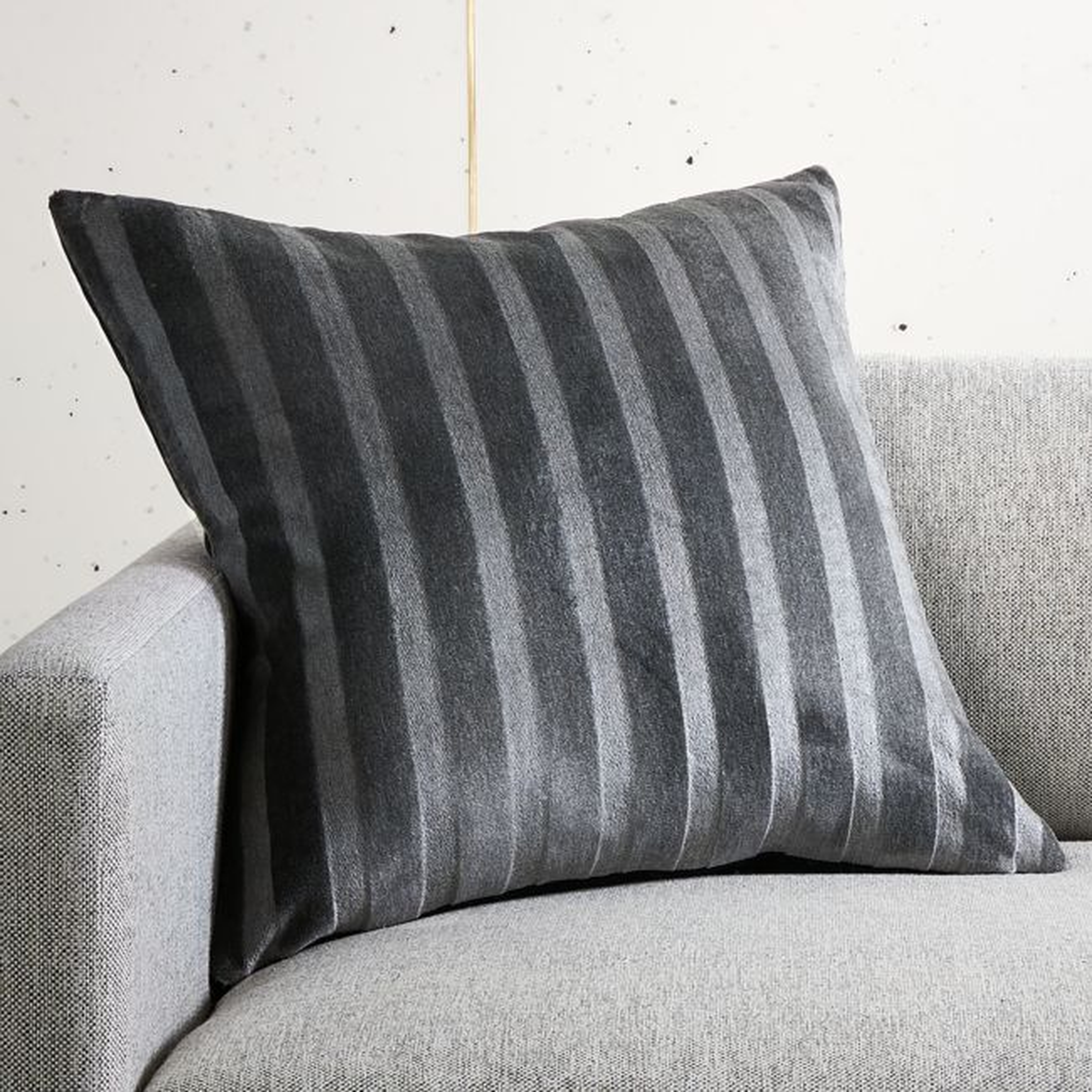 20" Rivata Grey Pillow with Feather-Down Insert - CB2
