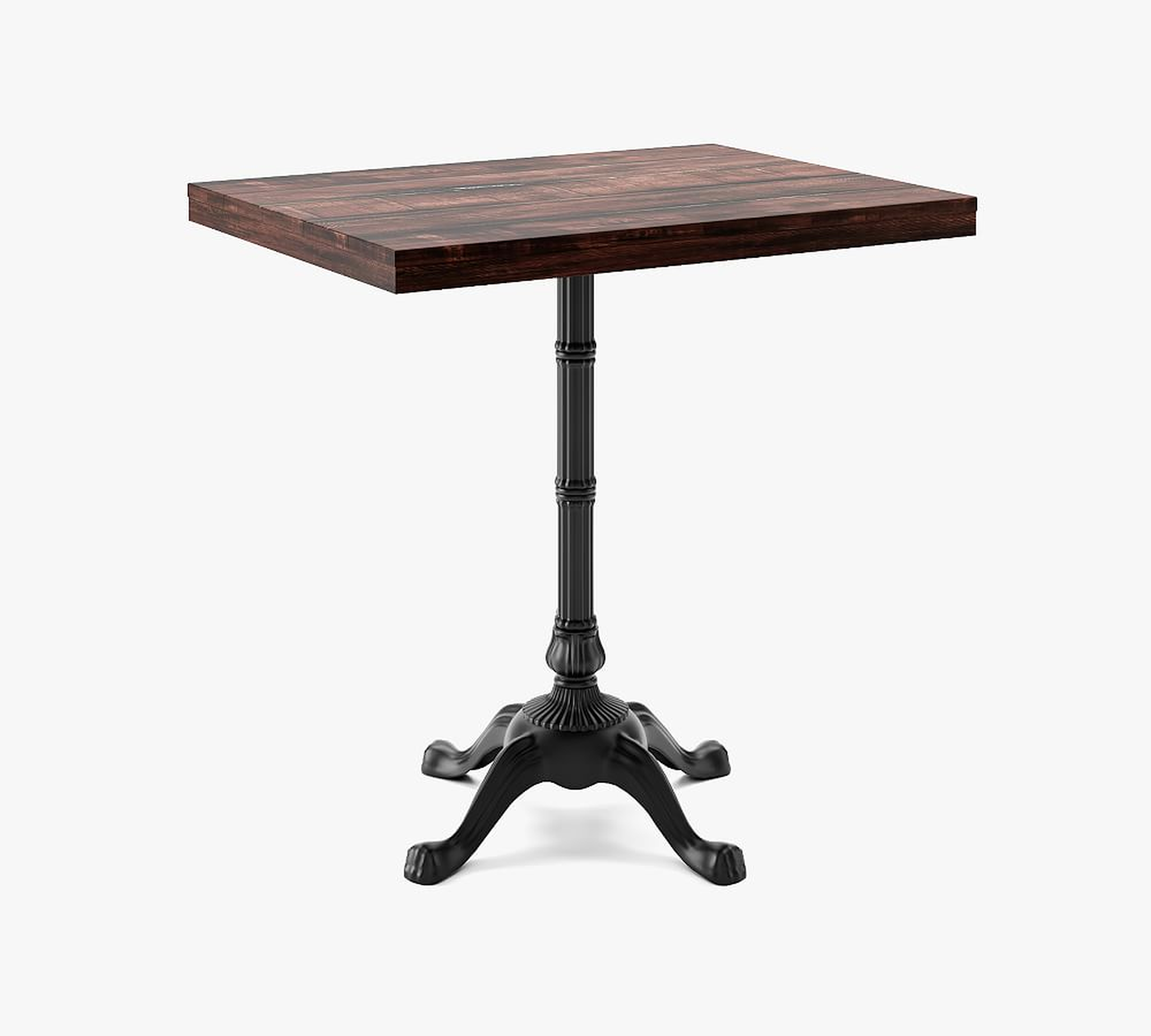 24"x32" Rectangle Pedestal Dining Table, Rustic Mahogany Wood Top, Small Bistro Base - Pottery Barn