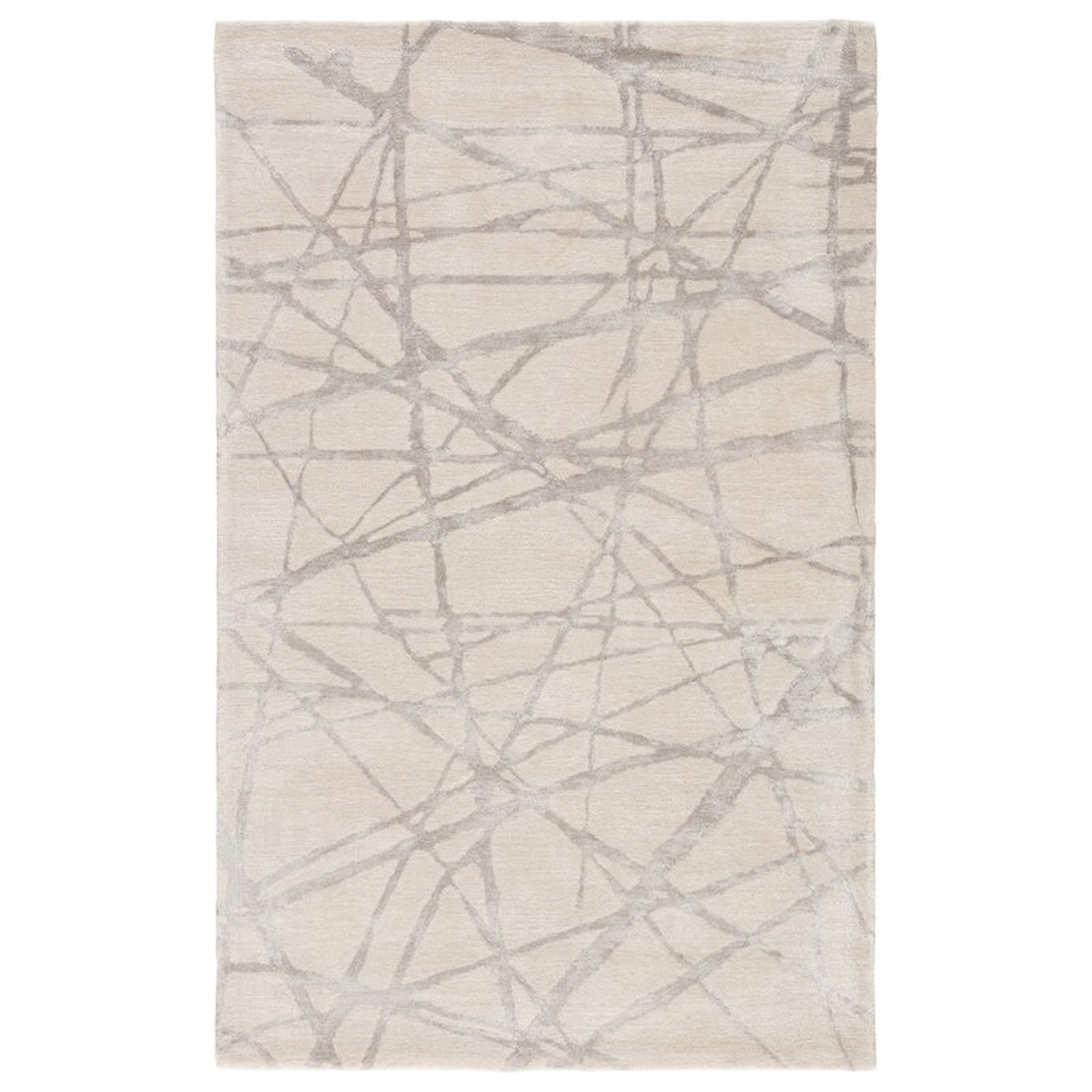 Nikki Chu Jaipur Living Abstract Handmade Tufted Gray/Neutral Beige Area Rug Rug Size: Rectangle 8' x 10' - Perigold