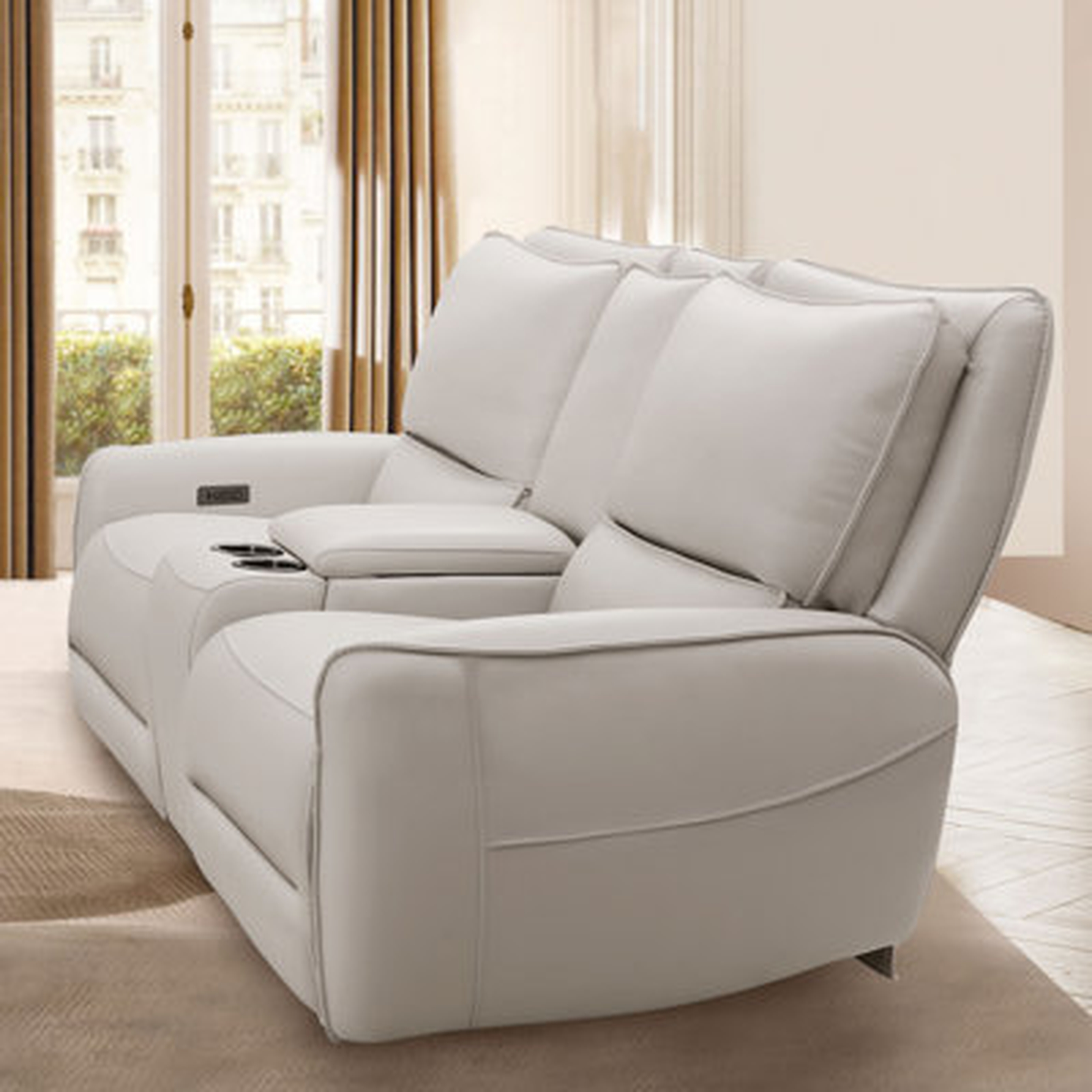 Mansura 74" Leather Reclining Loveseat - Wayfair