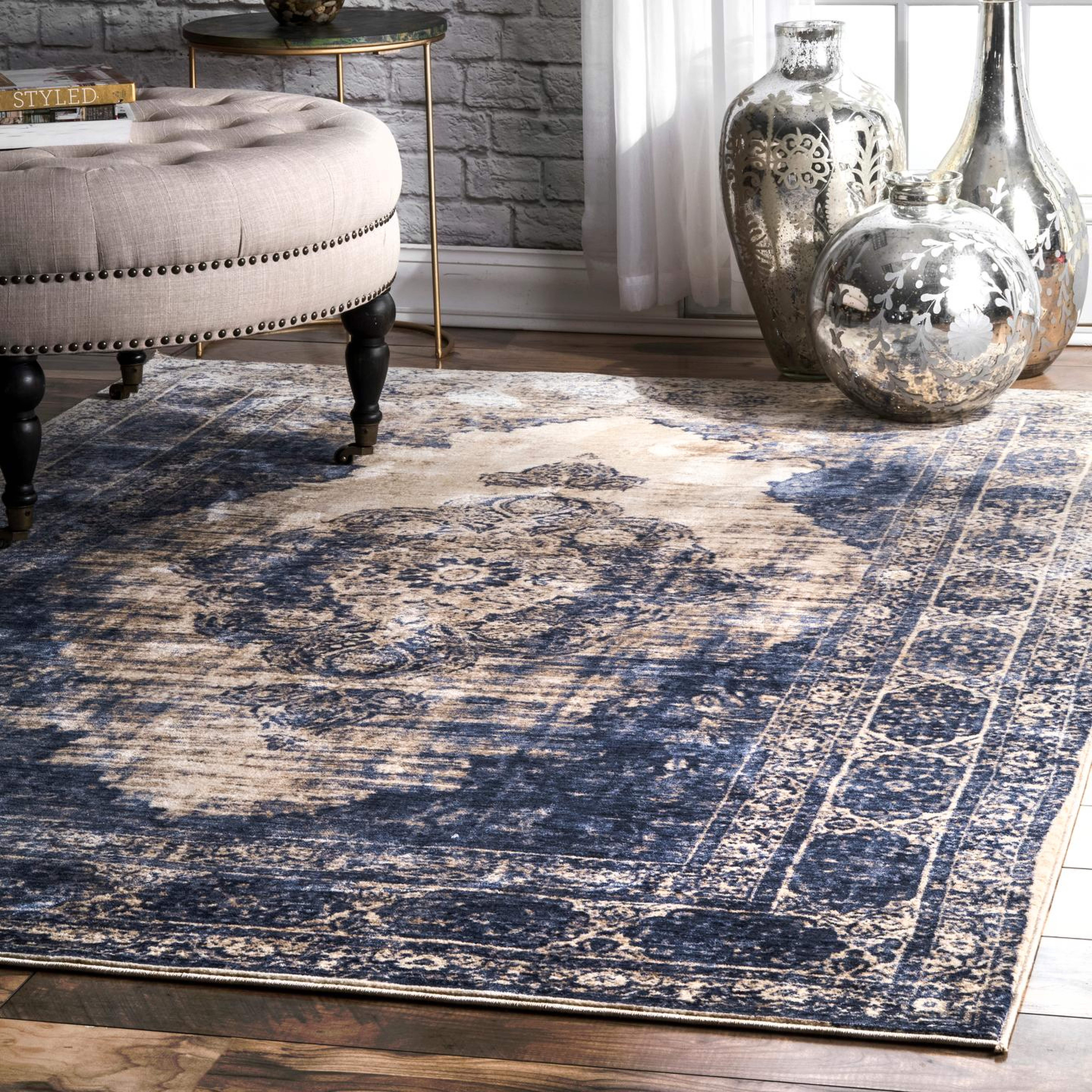 Vintage Aubrey Medallion Rug Area Rug - nuloom