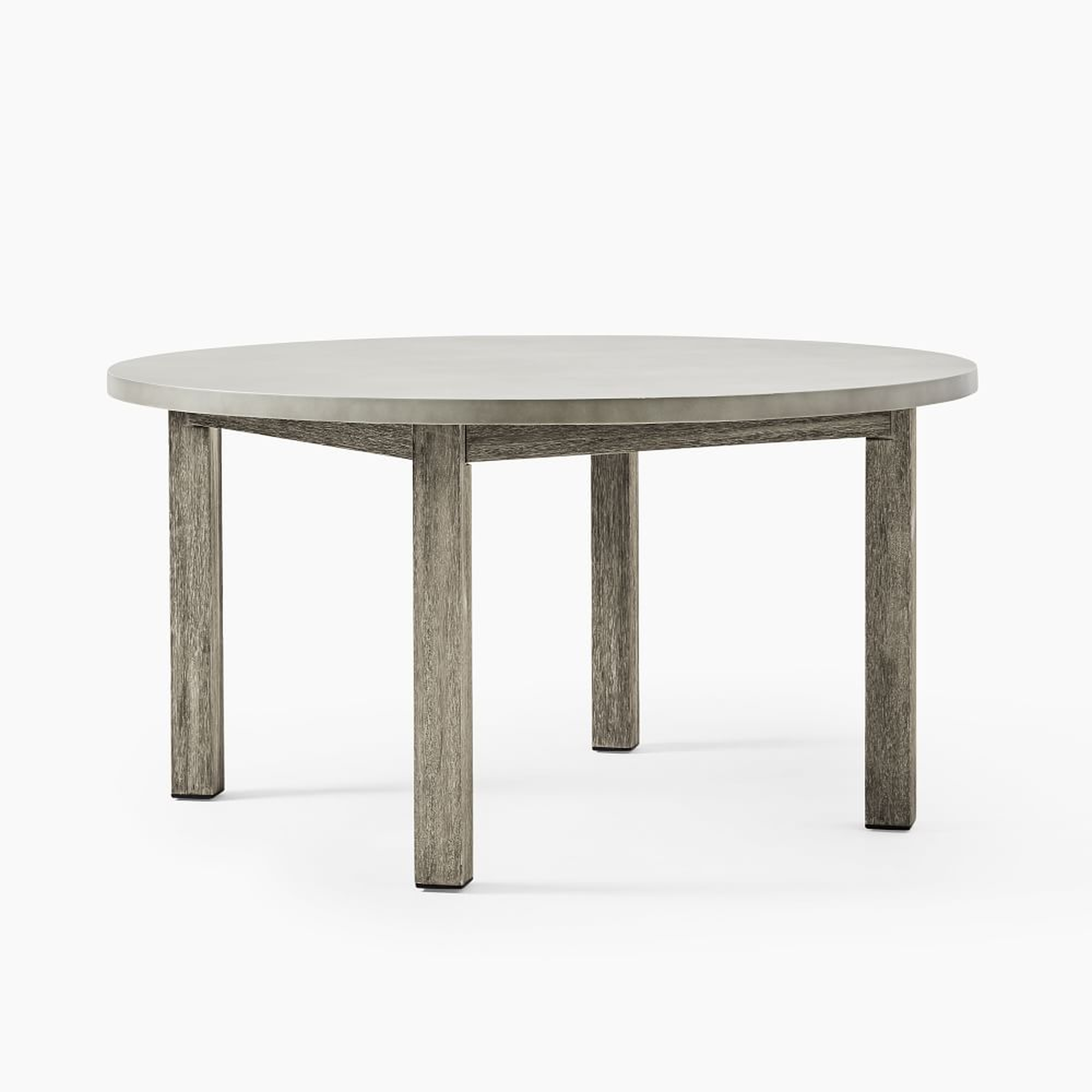 Portside Outdoor Concrete 60 in Round Dining Table, Weathered Gray - West Elm