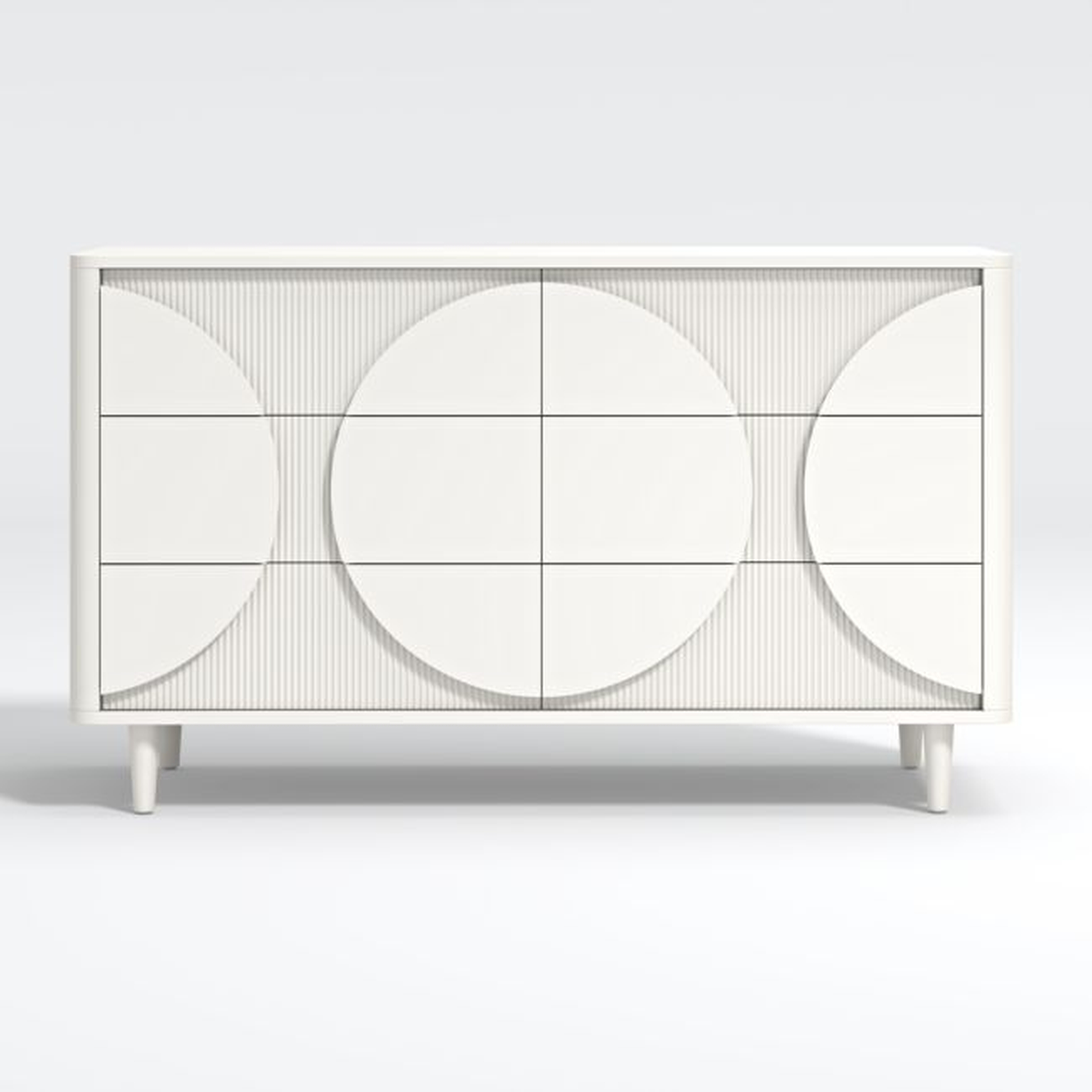 Roselle White Wood Wide 6-Drawer Dresser - Crate & Kids