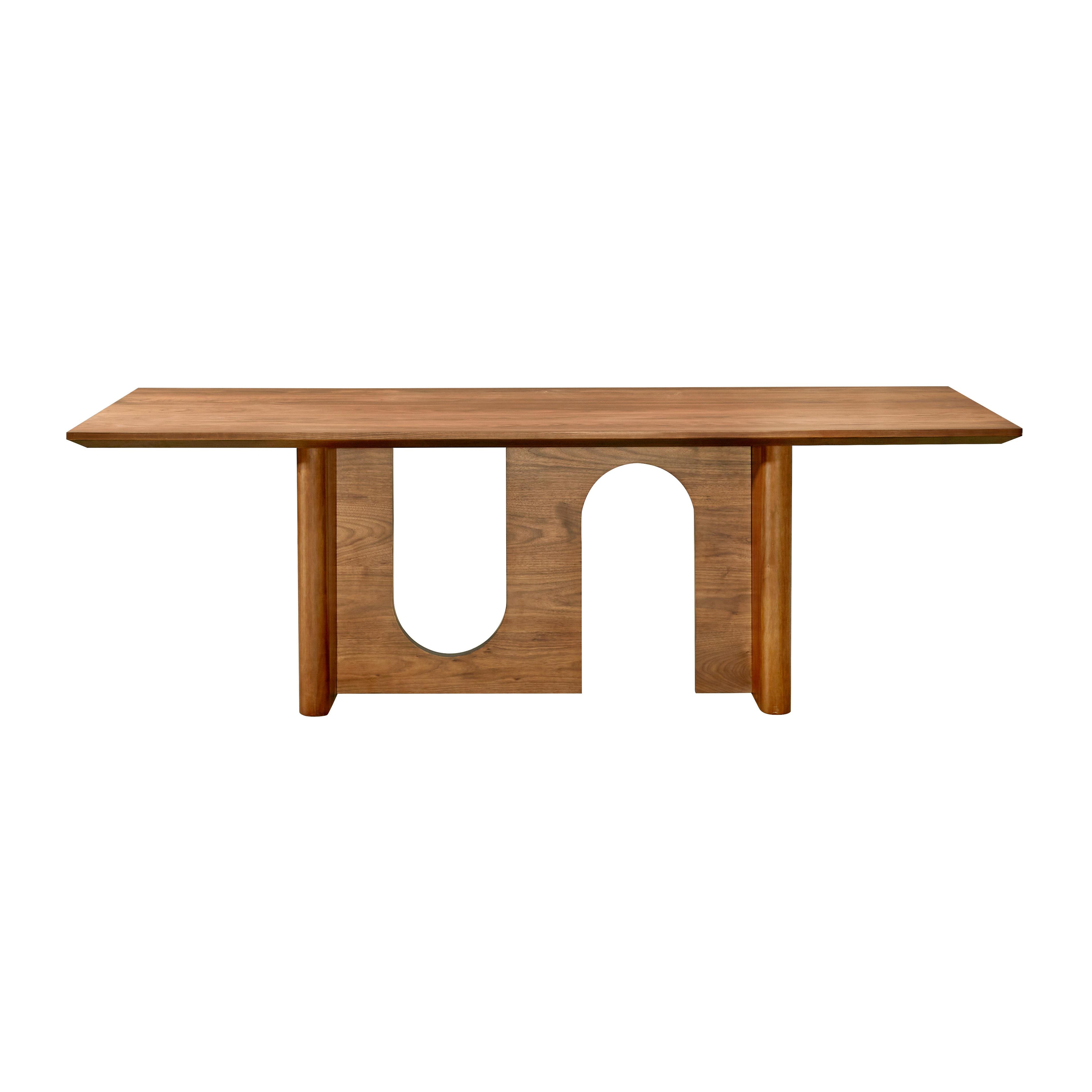 Satra Walnut Rectangular 92" Dining Table - TOV FURNITURE