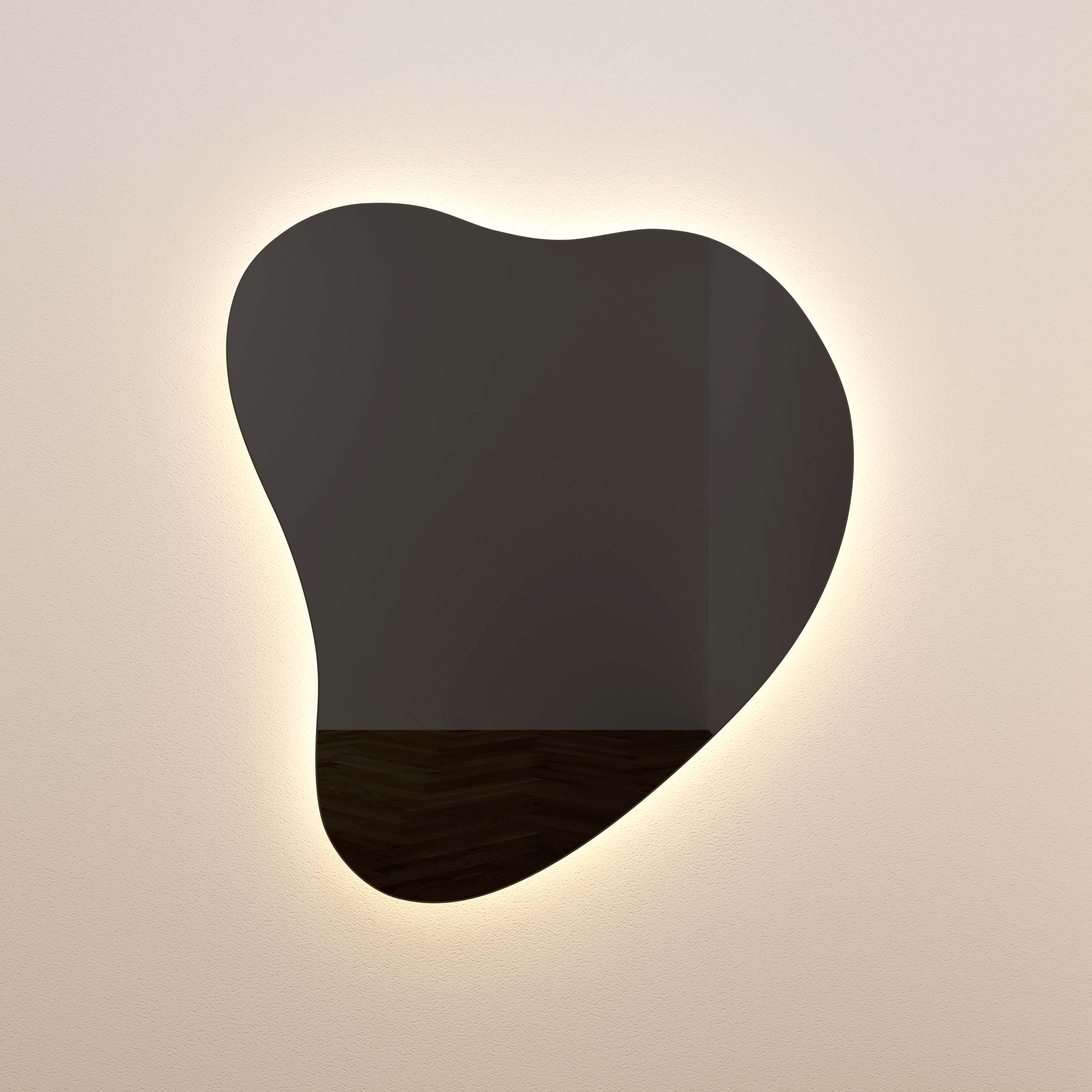 Phoebe LED Teardrop Black Tinted Wall Mirror - TOV FURNITURE