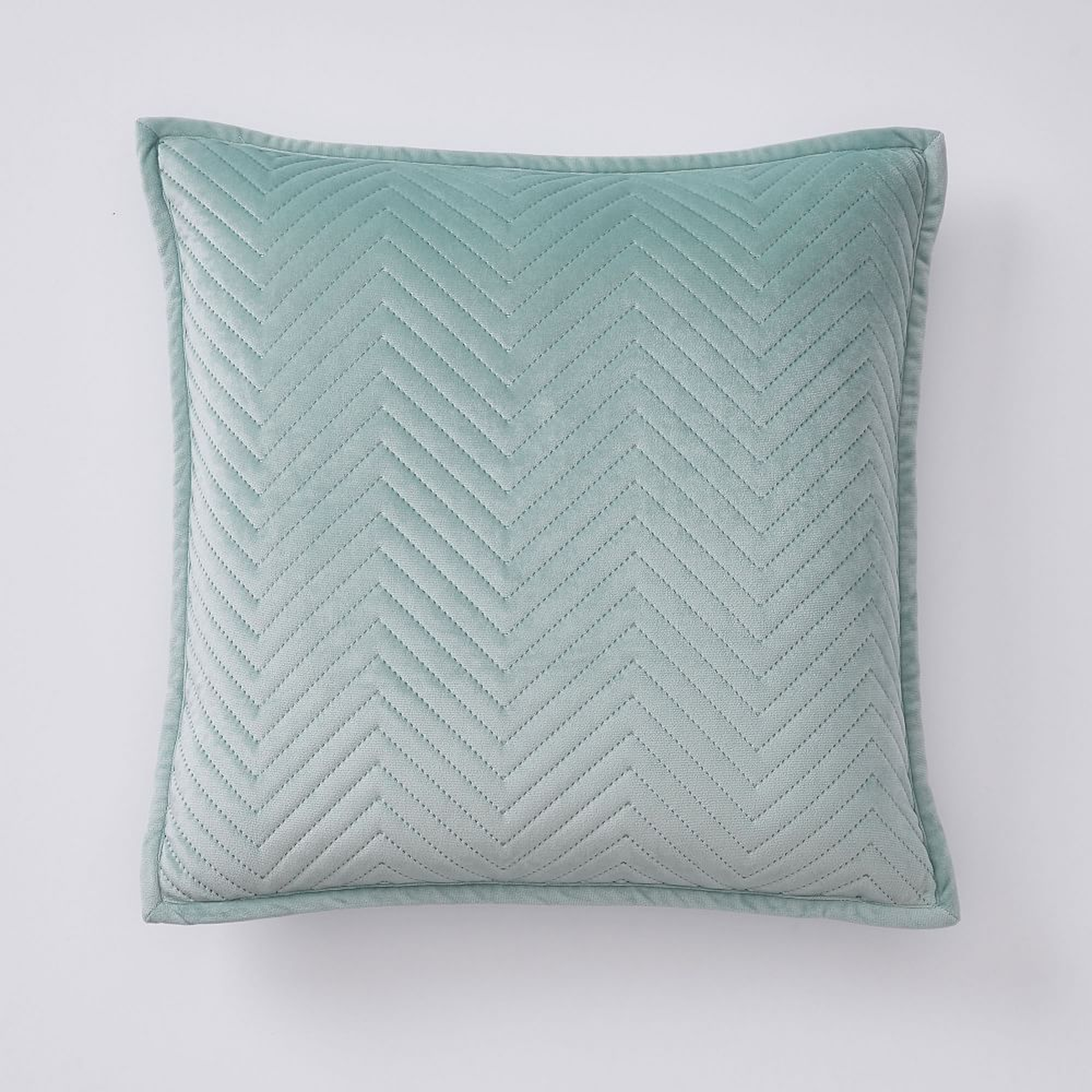 Luxe Velvet Pillow Cover, 18x18, Teal Mist - Pottery Barn Teen