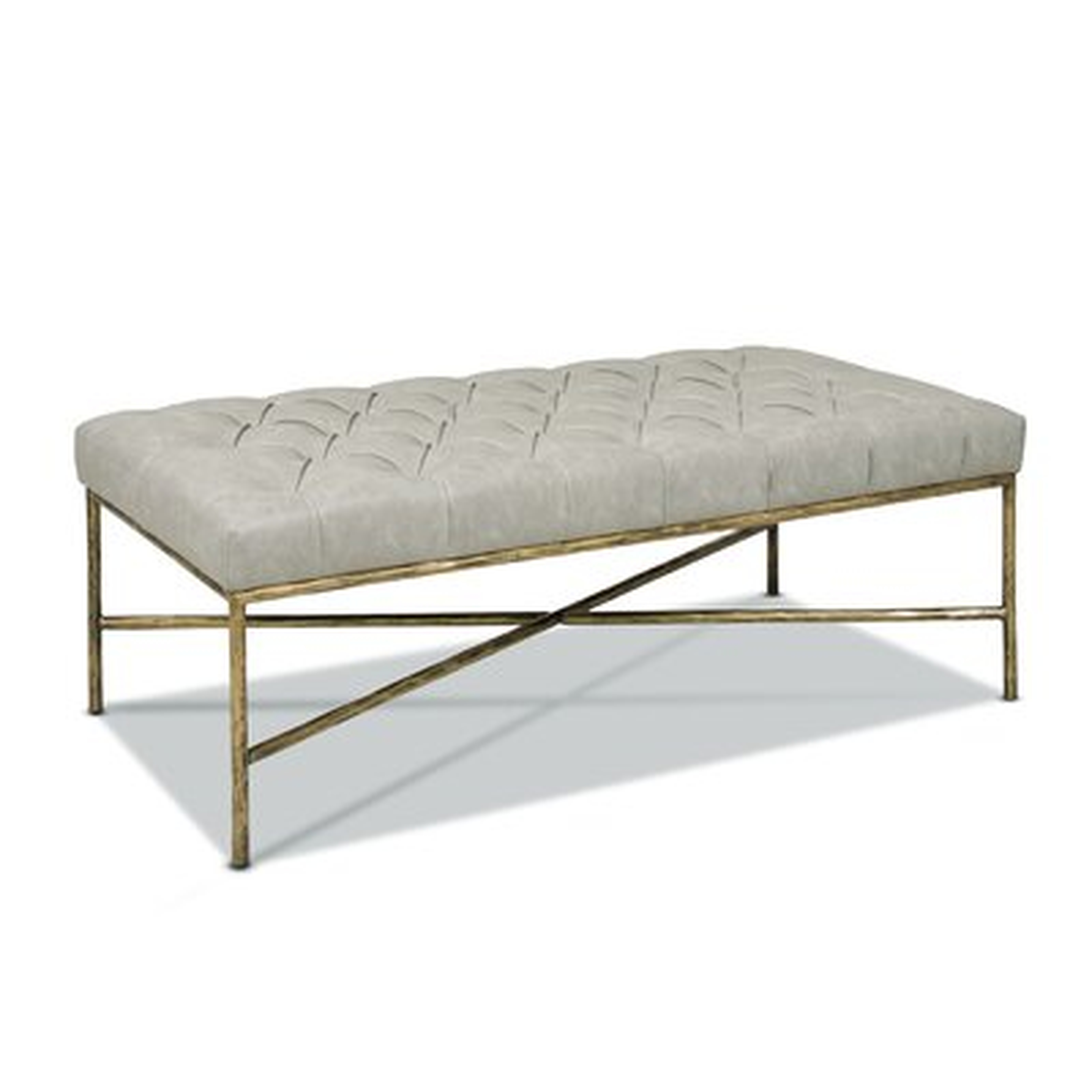 Louviers 48" Hammered Gold Tufted Cocktail Ottoman Bench - Wayfair