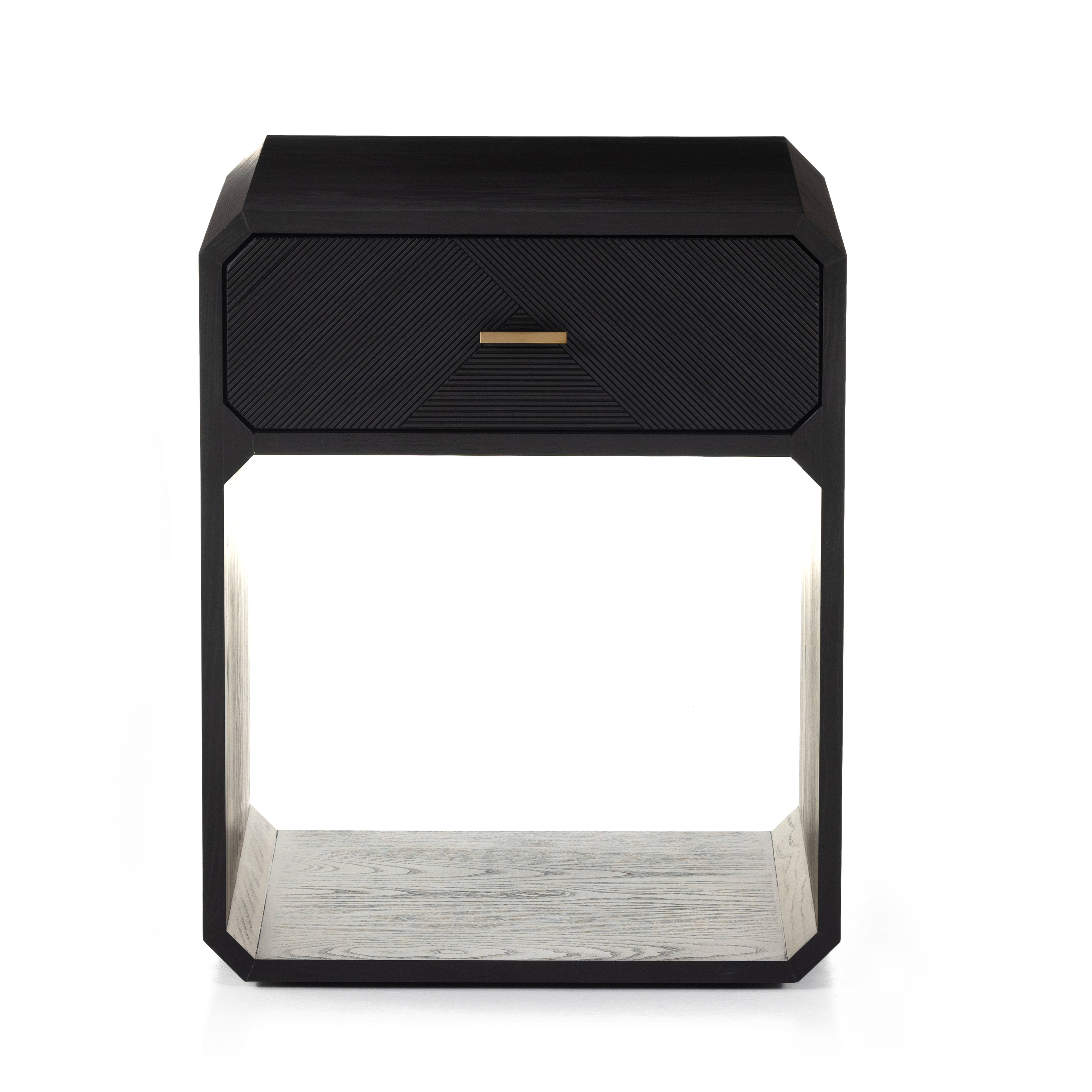 Caspian Nightstand-Black Ash Veneer - Four Hands