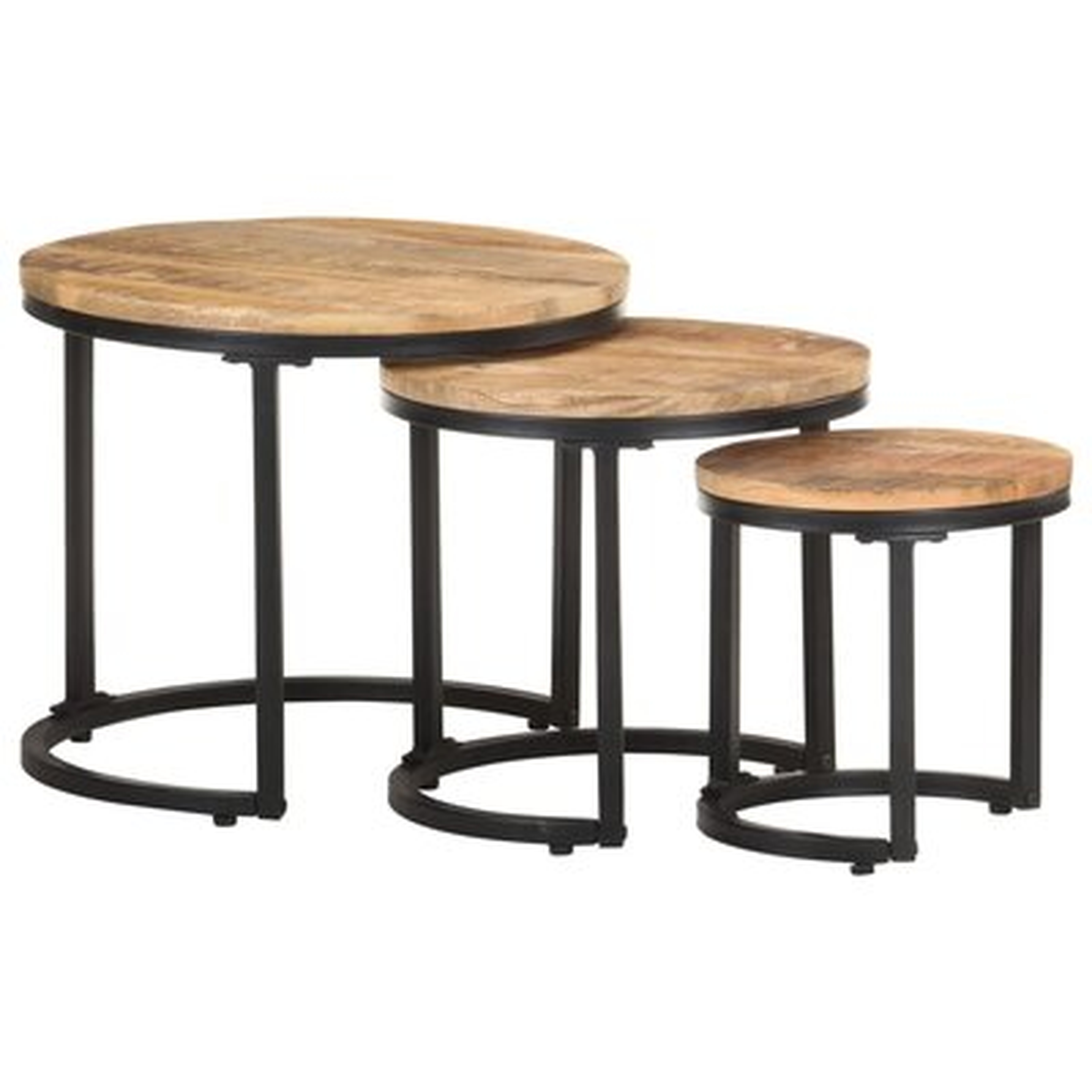 Millwood Pines Side Tables 3 Pcs Solid Acacia Wood - Wayfair