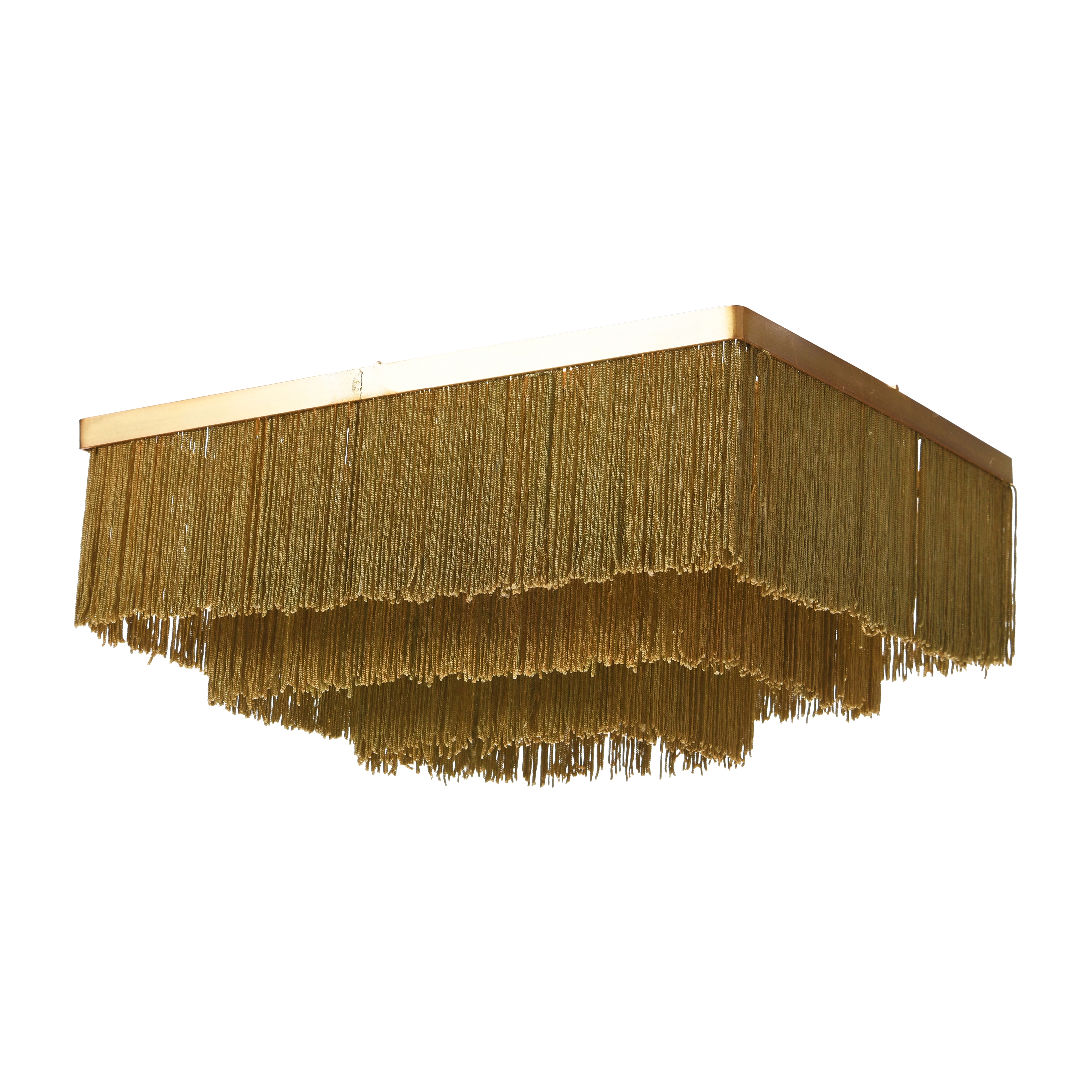 13.75" Square Flush Mount Fringe Light Fixture - Creative Co-Op