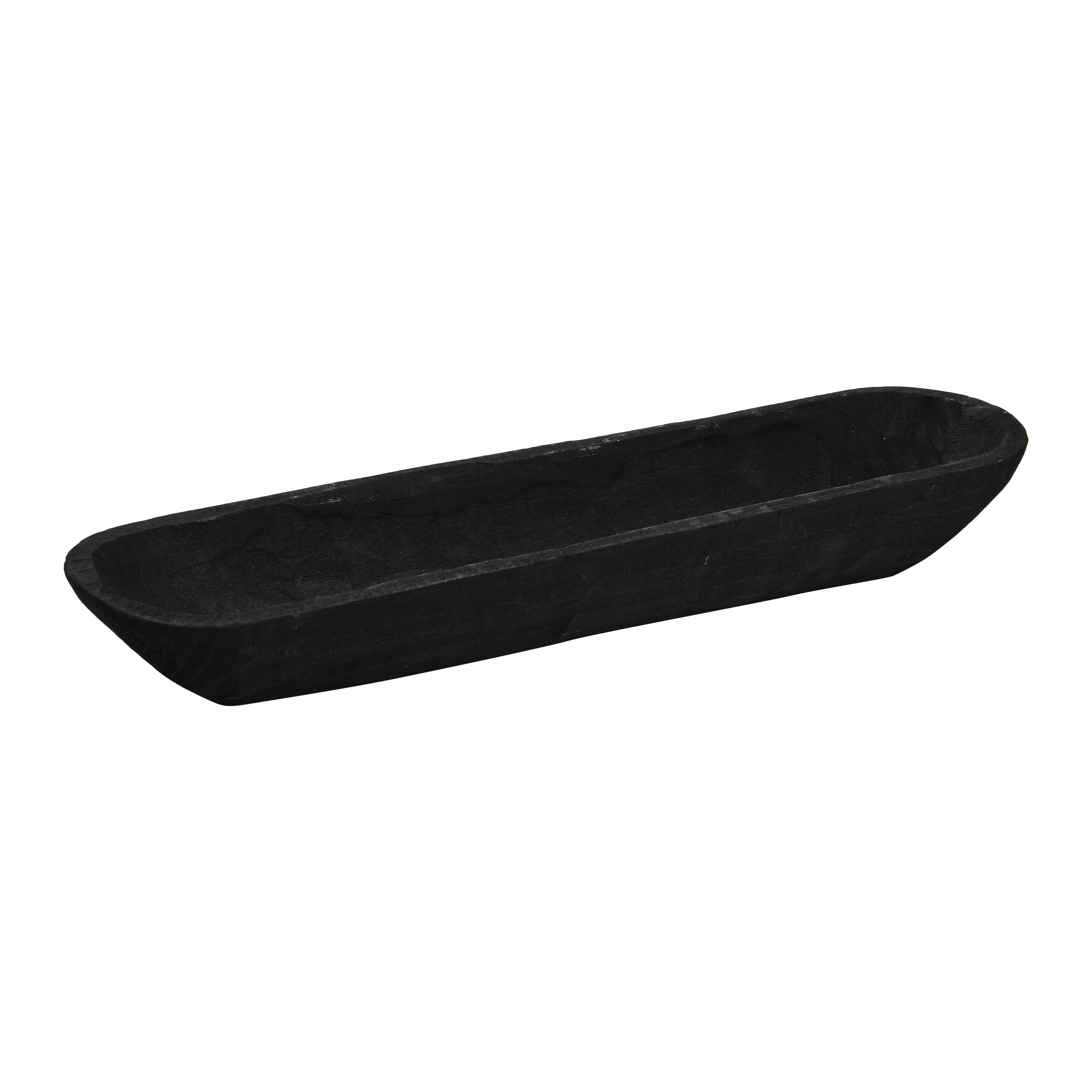 Decorative Paulownia Wood Bowl, Black - Creative Co-Op