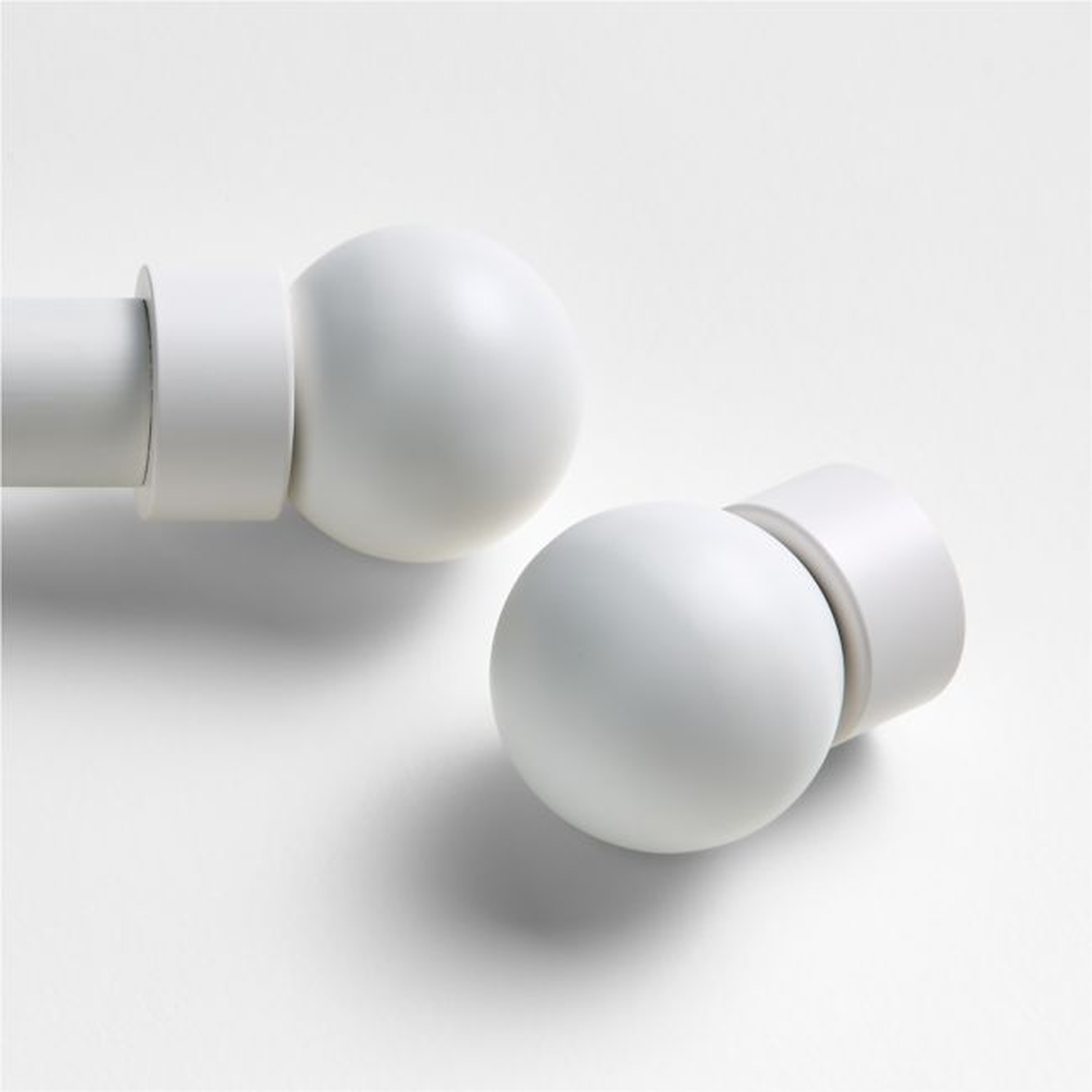Small White Round Curtain End Cap Finials, Set of 2 - Crate & Kids