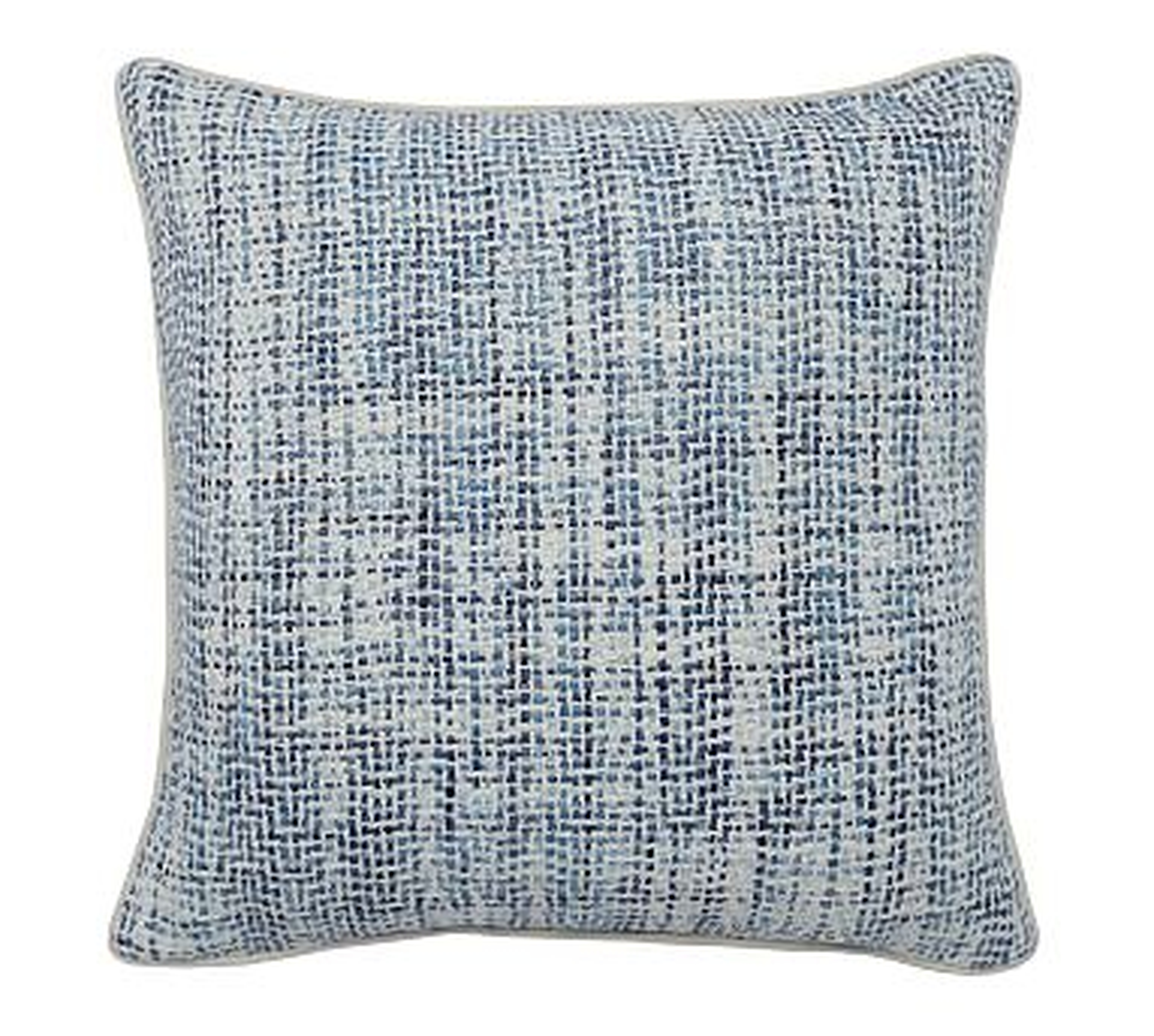 Textured Solid Pillow Cover, 22", Blue/ Ivory - Pottery Barn