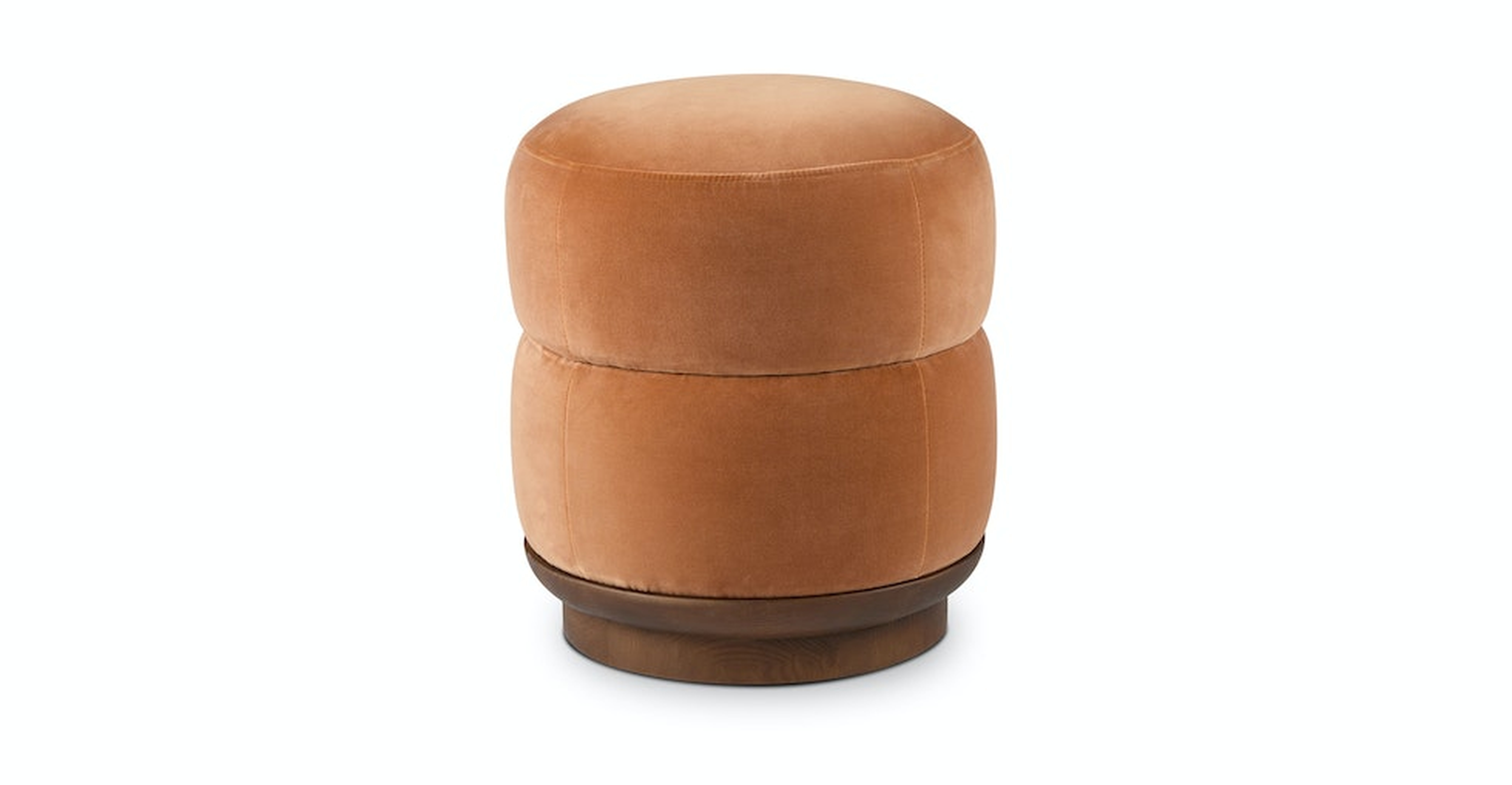Pica 16" Velvet Ottoman - Plush Pacific Rust - Article