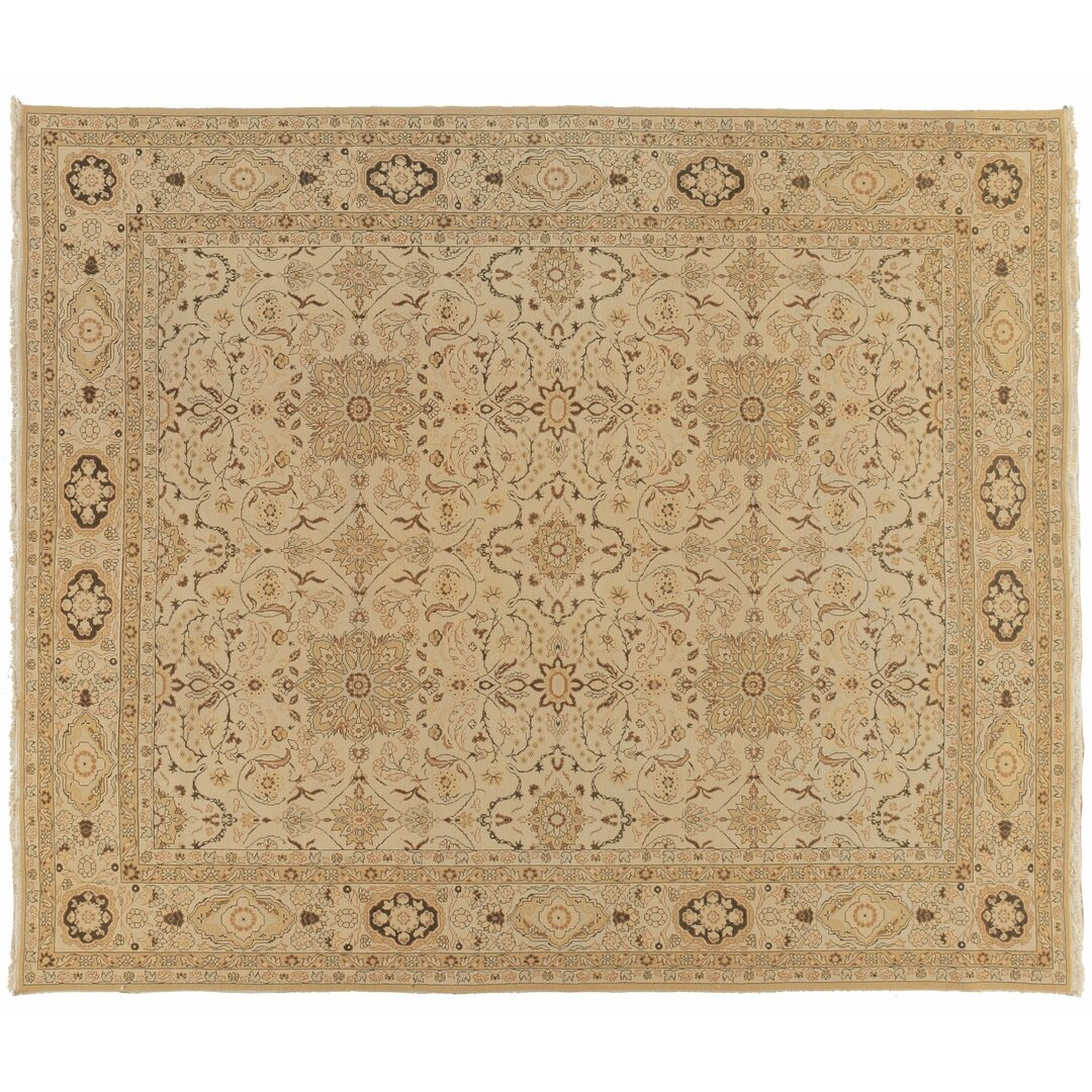 Aga John Oriental Rugs One-of-a-Kind Hand-Knotted Tan/Beige 8' x 10' Wool Area Rug - Perigold