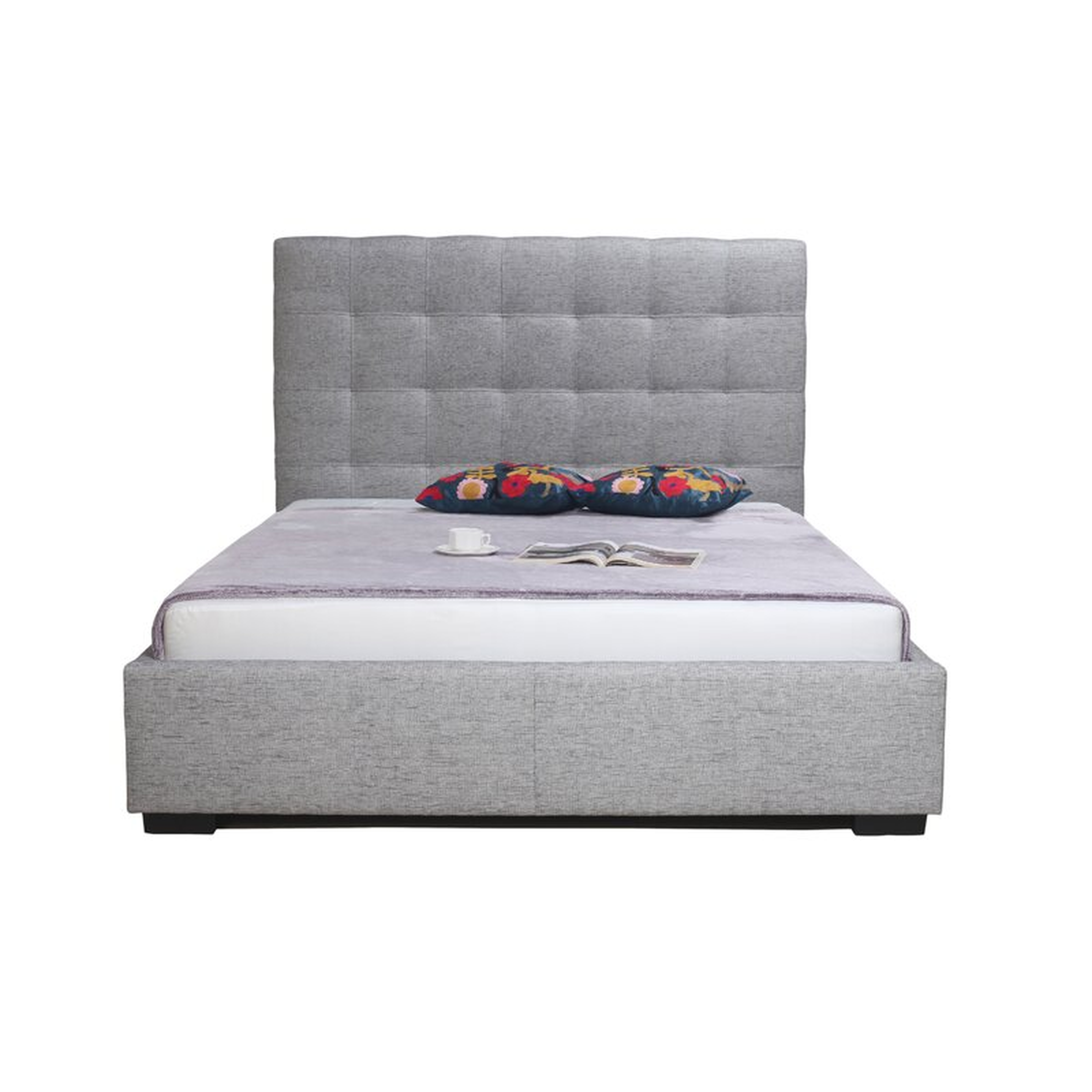 Moe's Home Collection Upholstered Storage Platform Bed Size: King, Color: Light Grey - Perigold