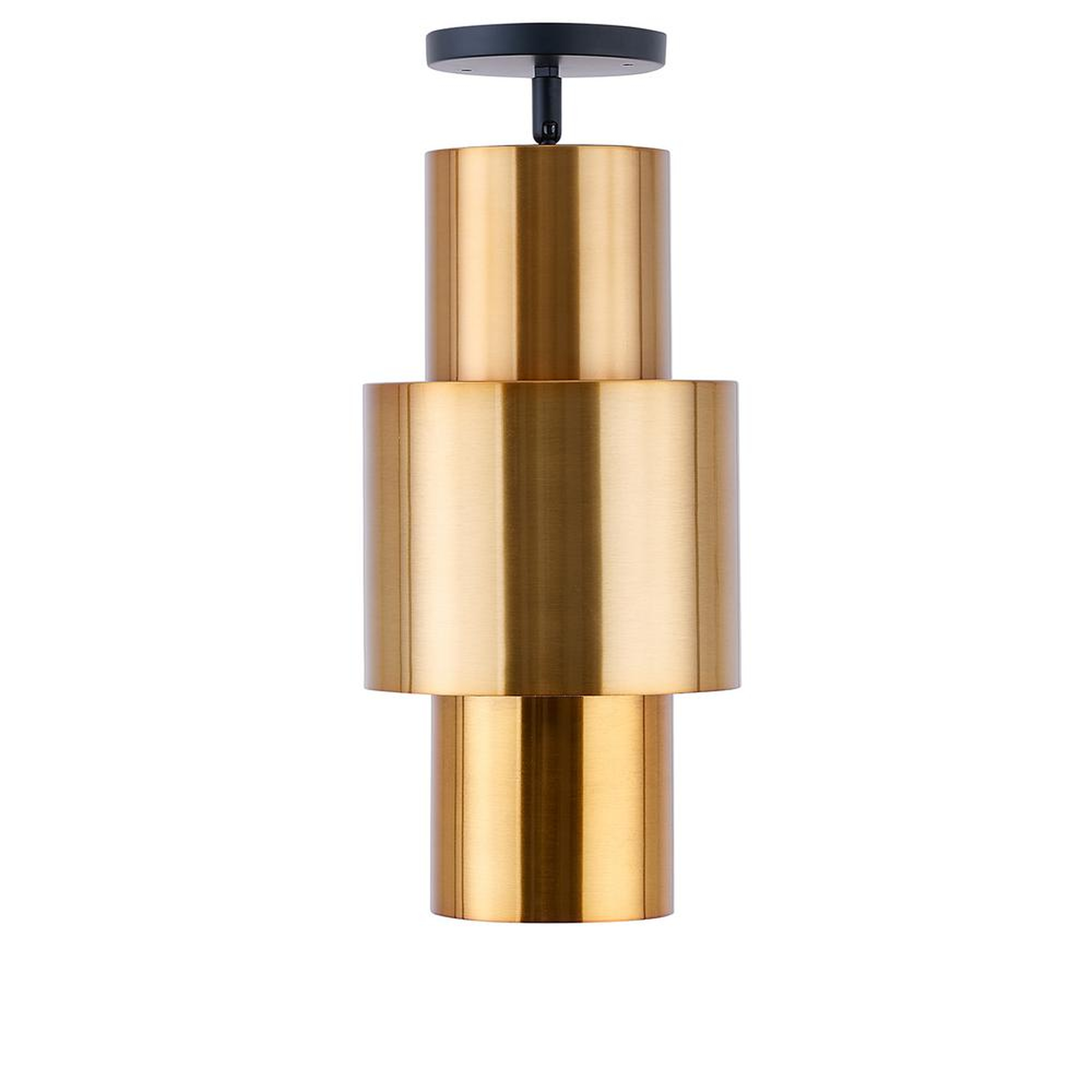Southern Enterprises Arca 1-Light Brass Art Deco Semi-Flush Mount Lamp - Home Depot