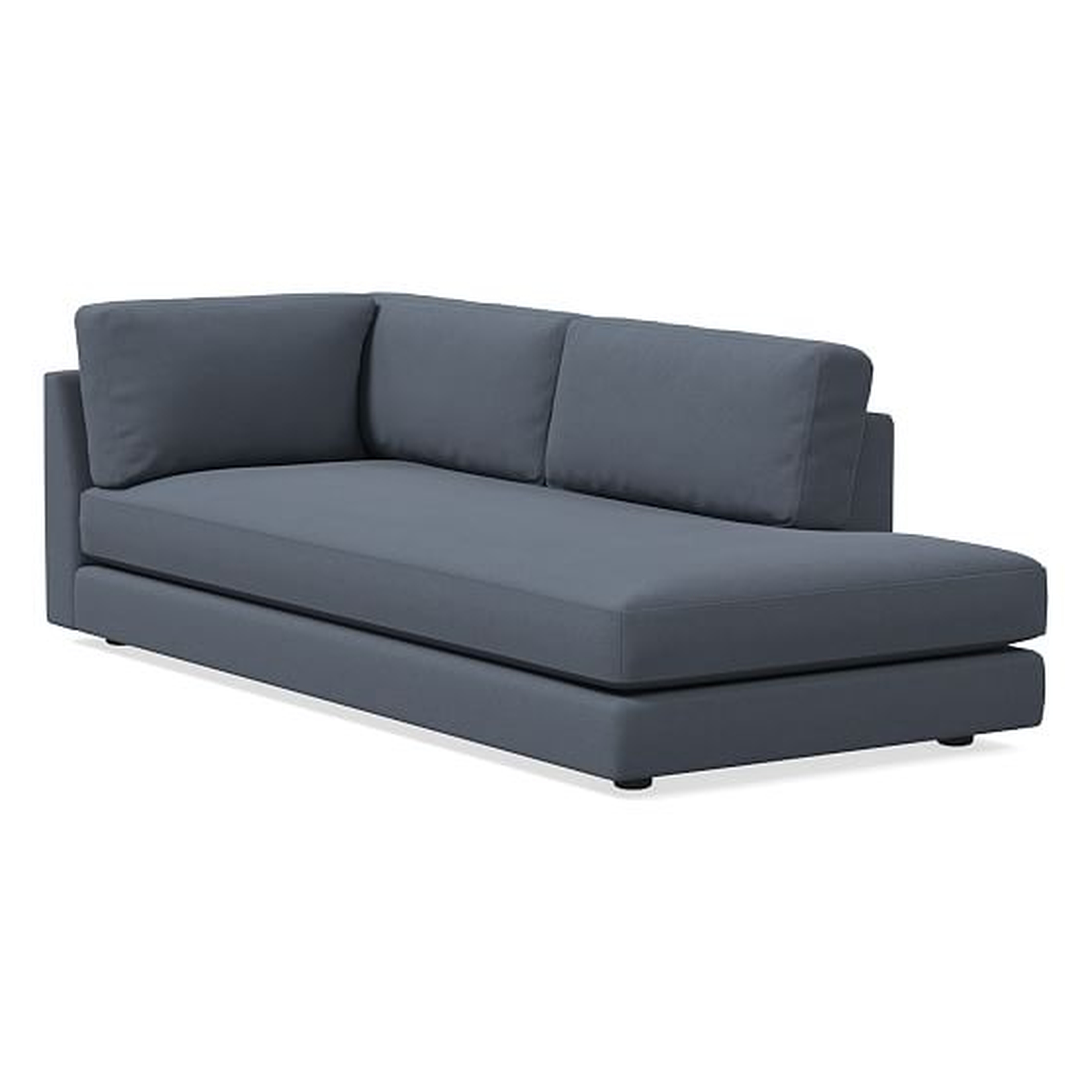 Haven Right Arm Terminal Chaise, Performance Velvet, Corn Flower, Concealed Support - West Elm