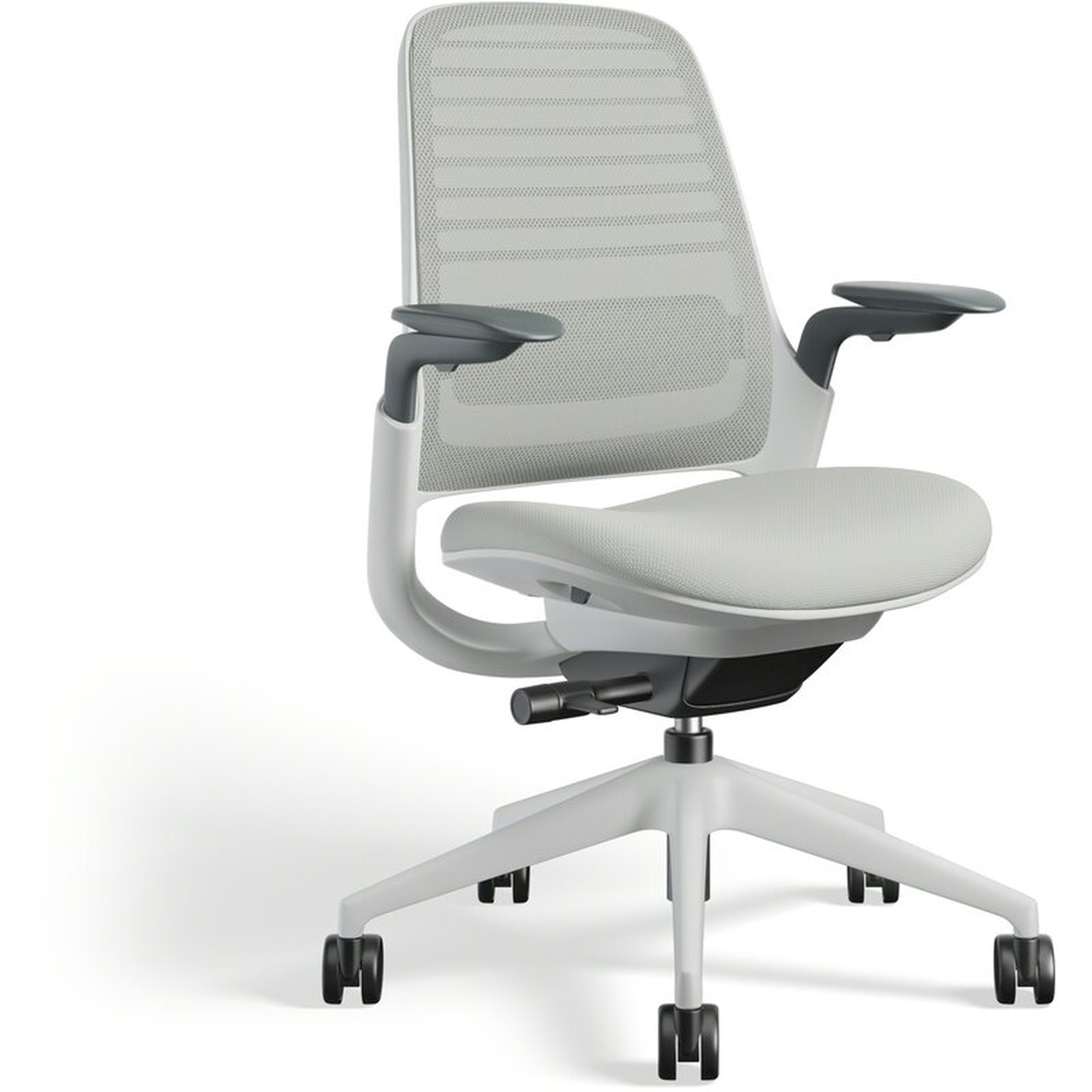 Steelcase Series 1 Ergonomic Mesh Task Chair Frame Color: Seagull, Upholstery Color: Nickel - Perigold