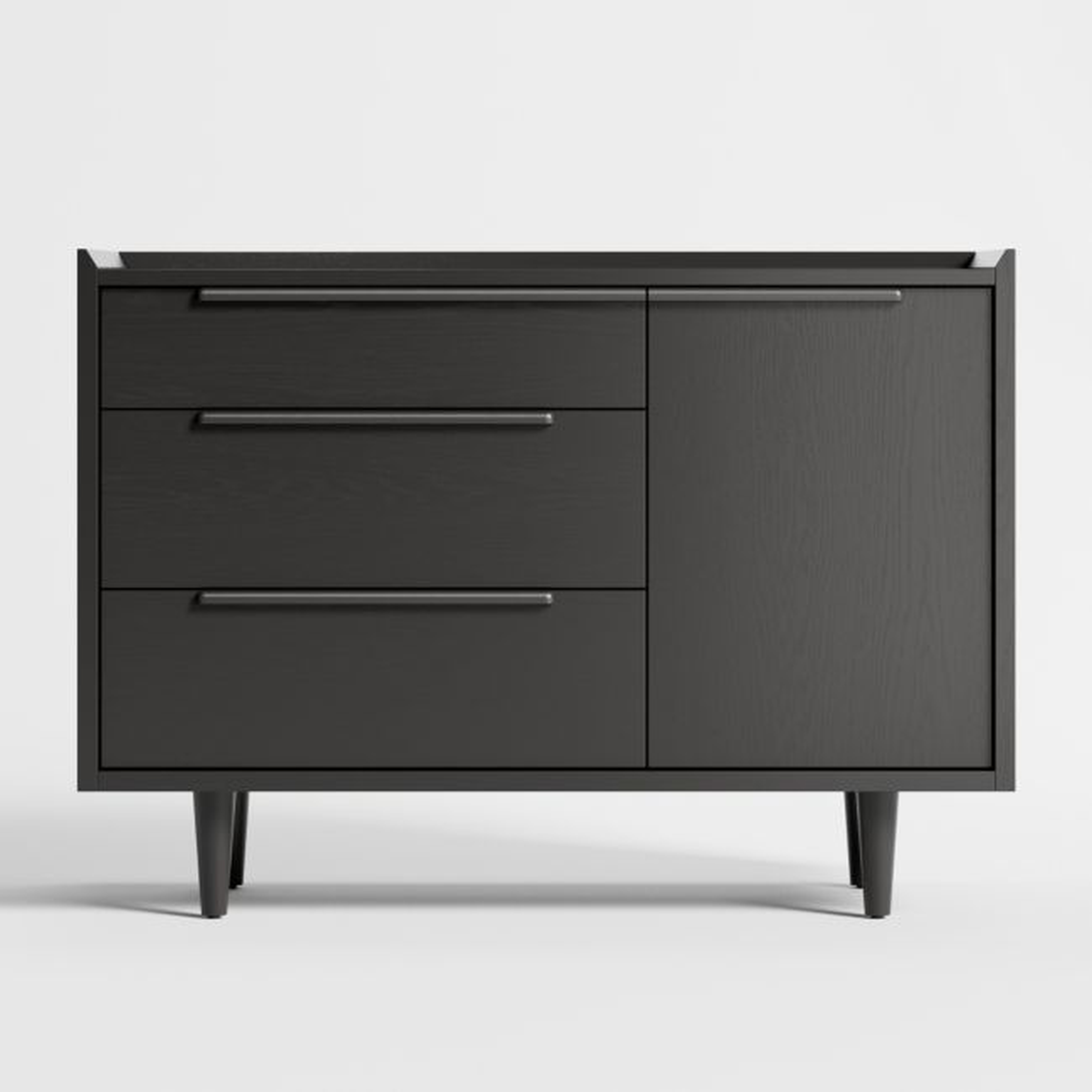 Tate Black Small 3-Drawer Chest - Crate and Barrel