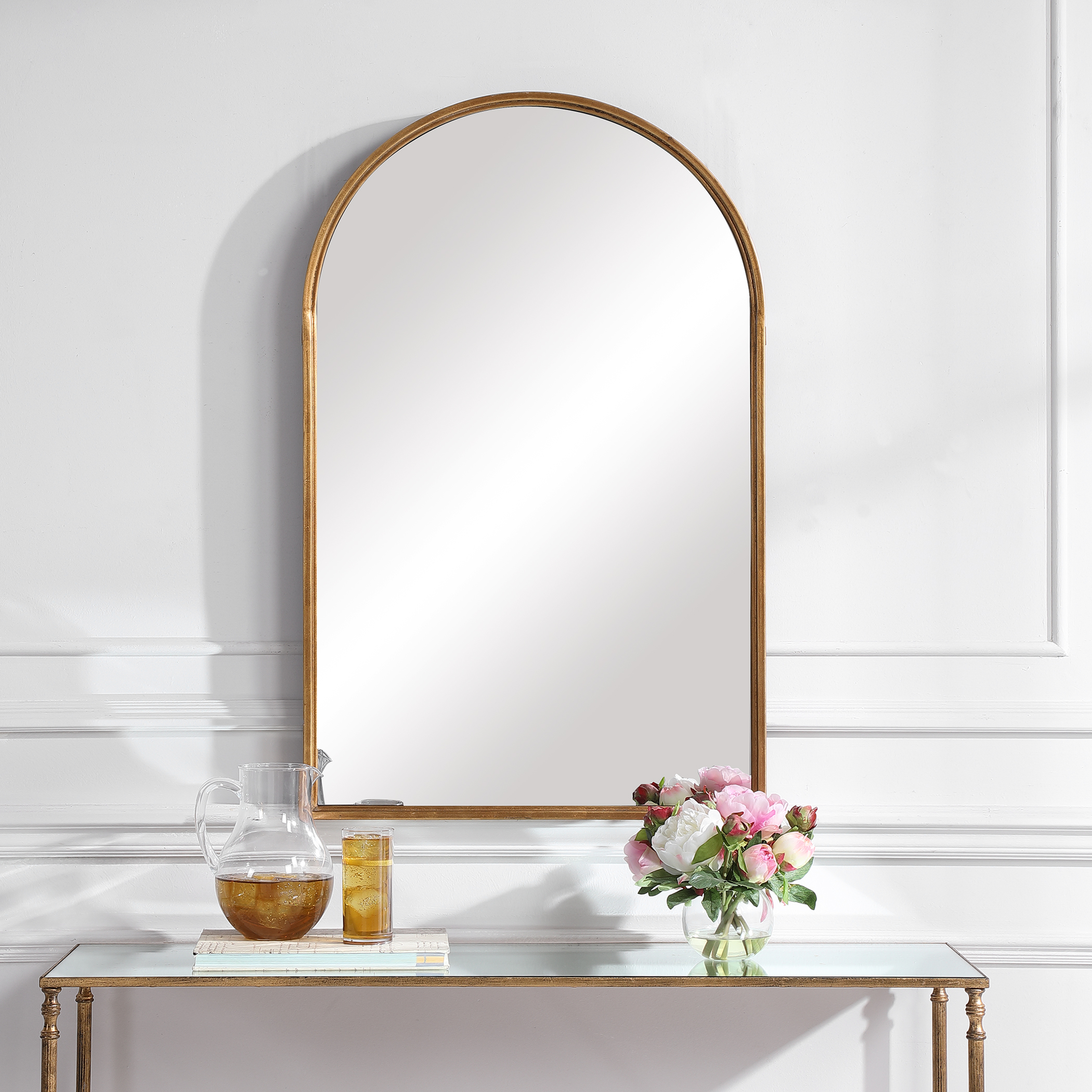 Arch Mirror, Antique Gold, 24" x 39" - Hudsonhill Foundry