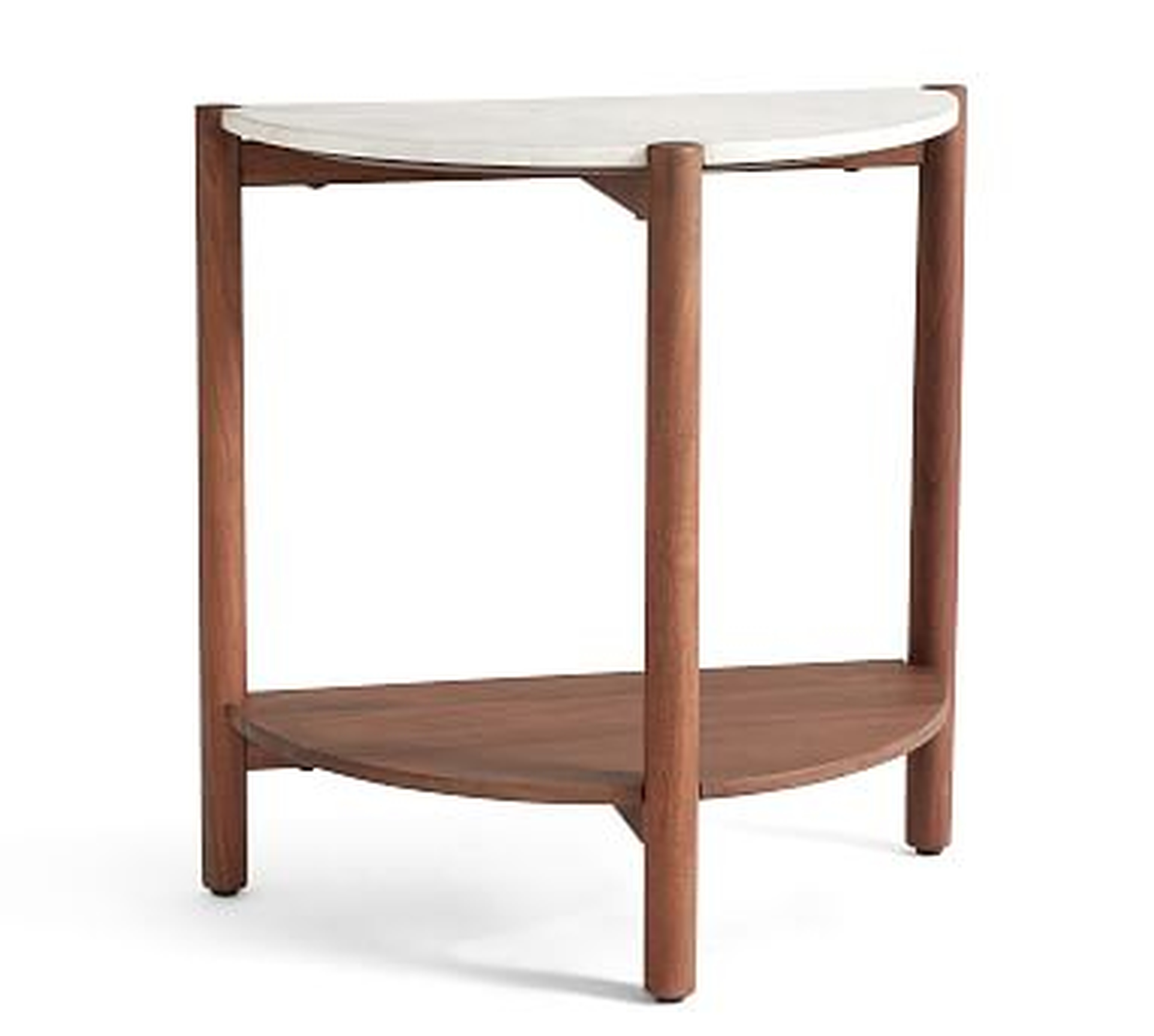 Bloomquist Demilune Marble End Table - Pottery Barn