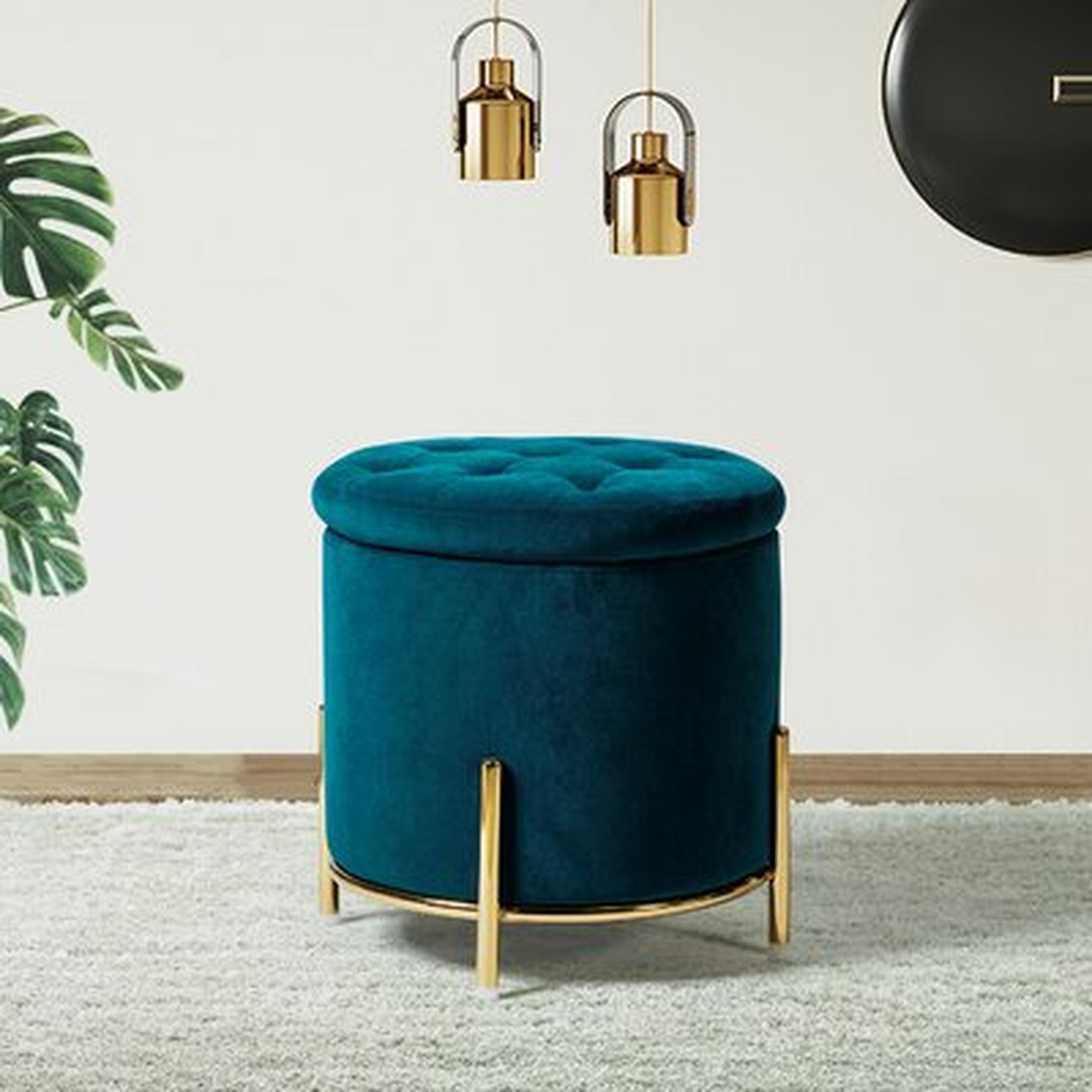Alejandro 17.5" Wide Tufted Round Storage Ottoman - Wayfair