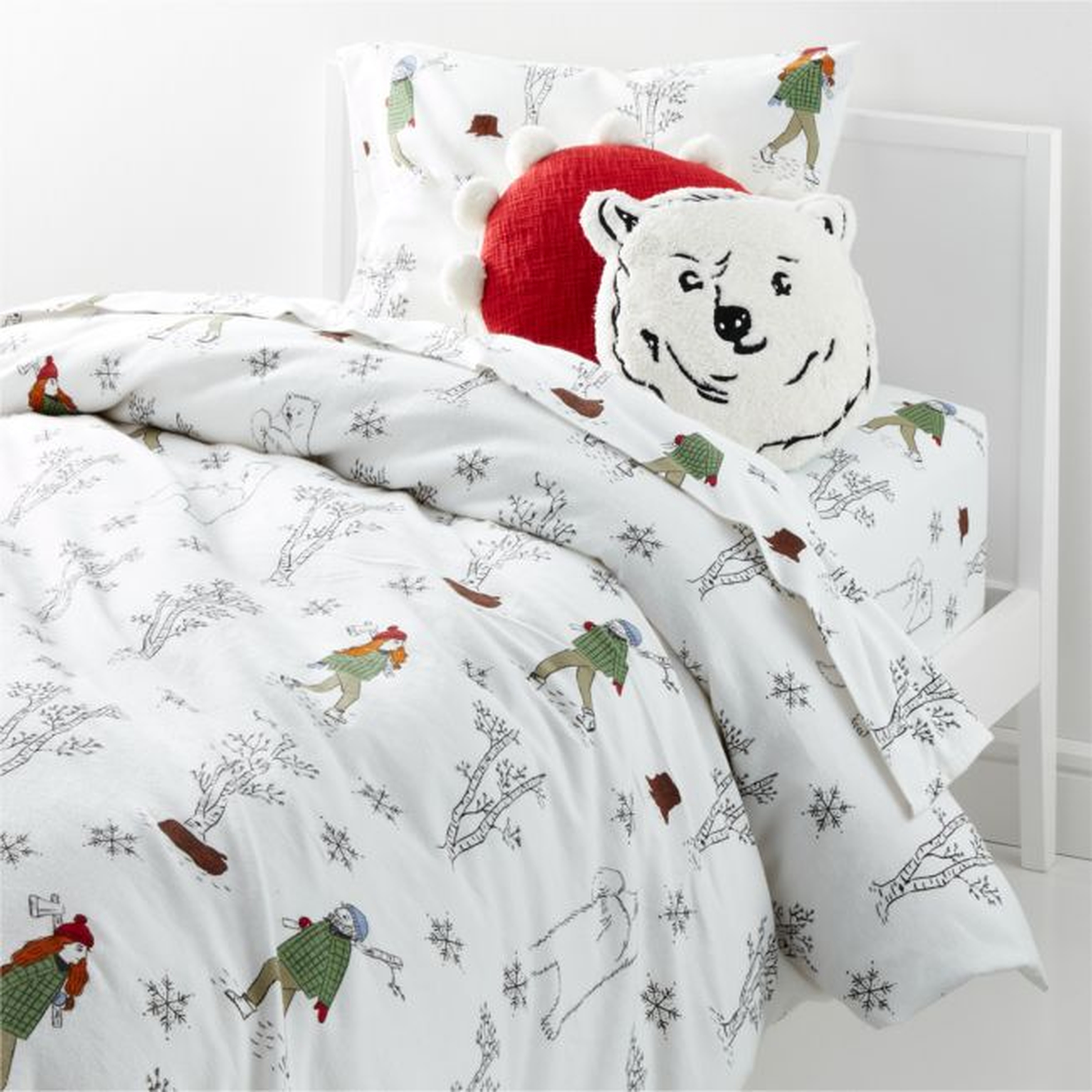 Organic Lumberjack Flannel Twin Duvet Cover - Crate and Barrel