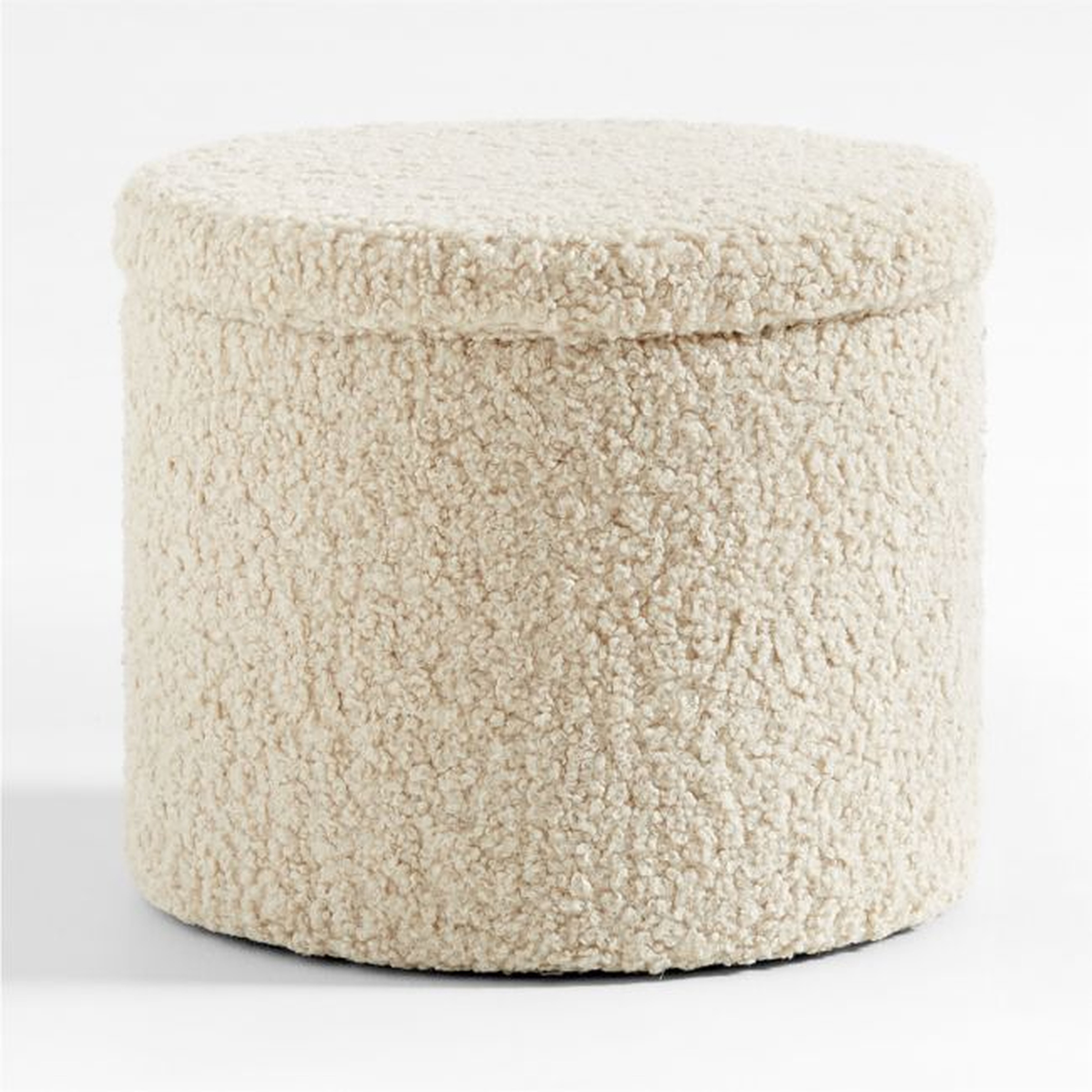 Dot Cream White Sherpa Kids Storage Ottoman and Stool - Crate & Kids