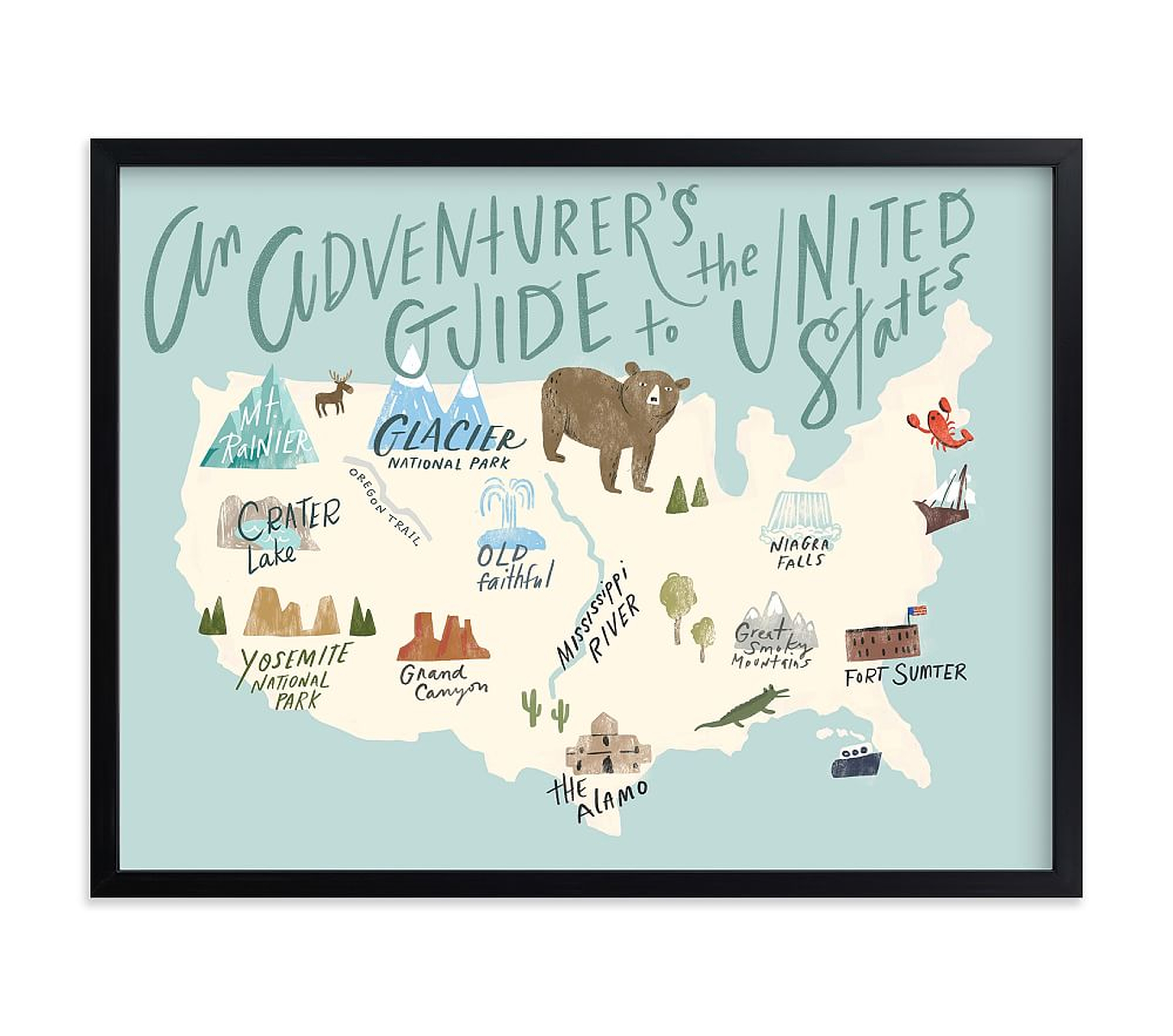 Minted(R) Adventurer's Guide Wall Art by Hannah Williams, 18x24, Black - Pottery Barn Kids