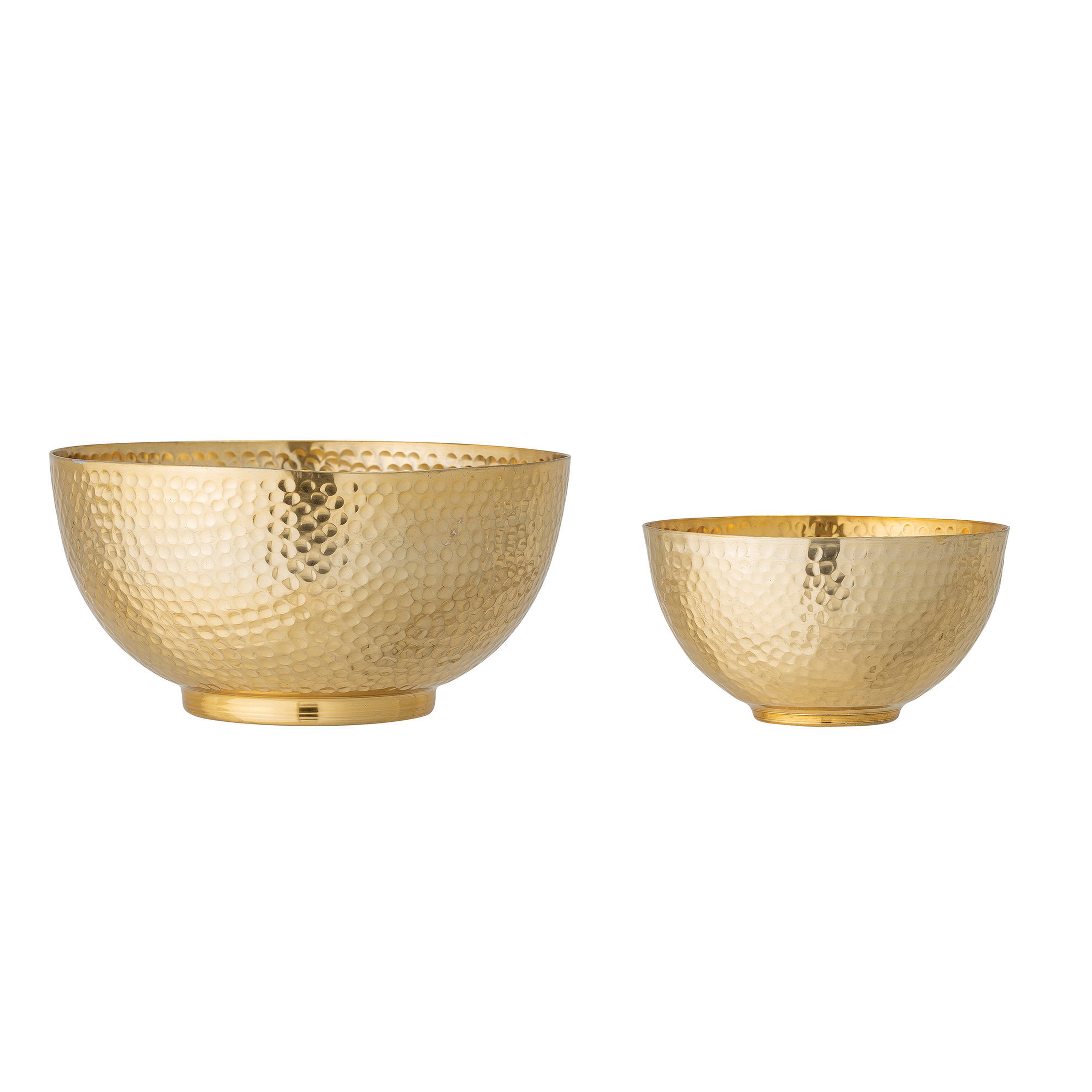 Gold Hammered Metal Bowls (Set of 2) - Bloomingville