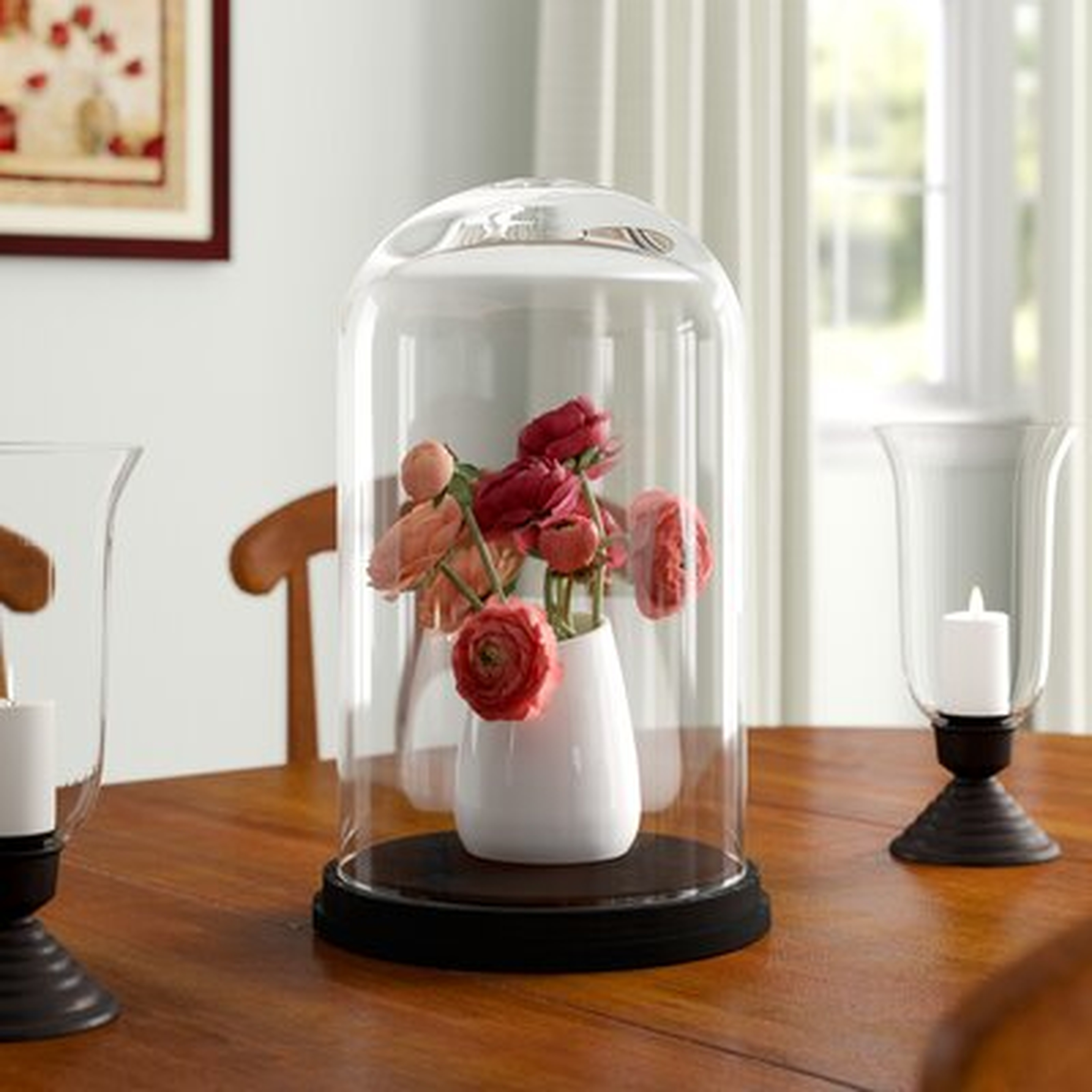 Keeley Decorative Glass Dome Bell Jar with Wood Base - Wayfair