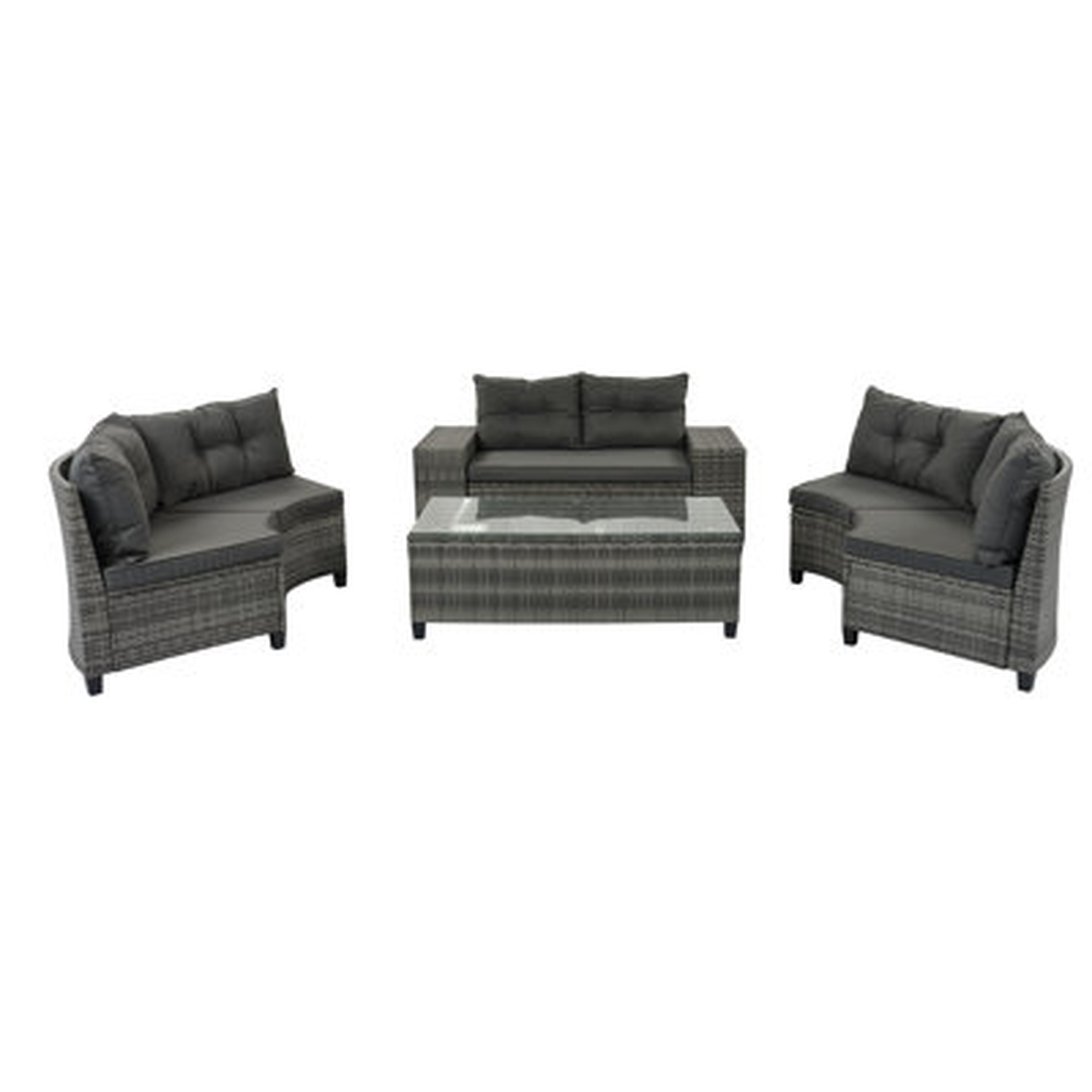Outdoor Wicker Patio Sofa with Cushions - Wayfair