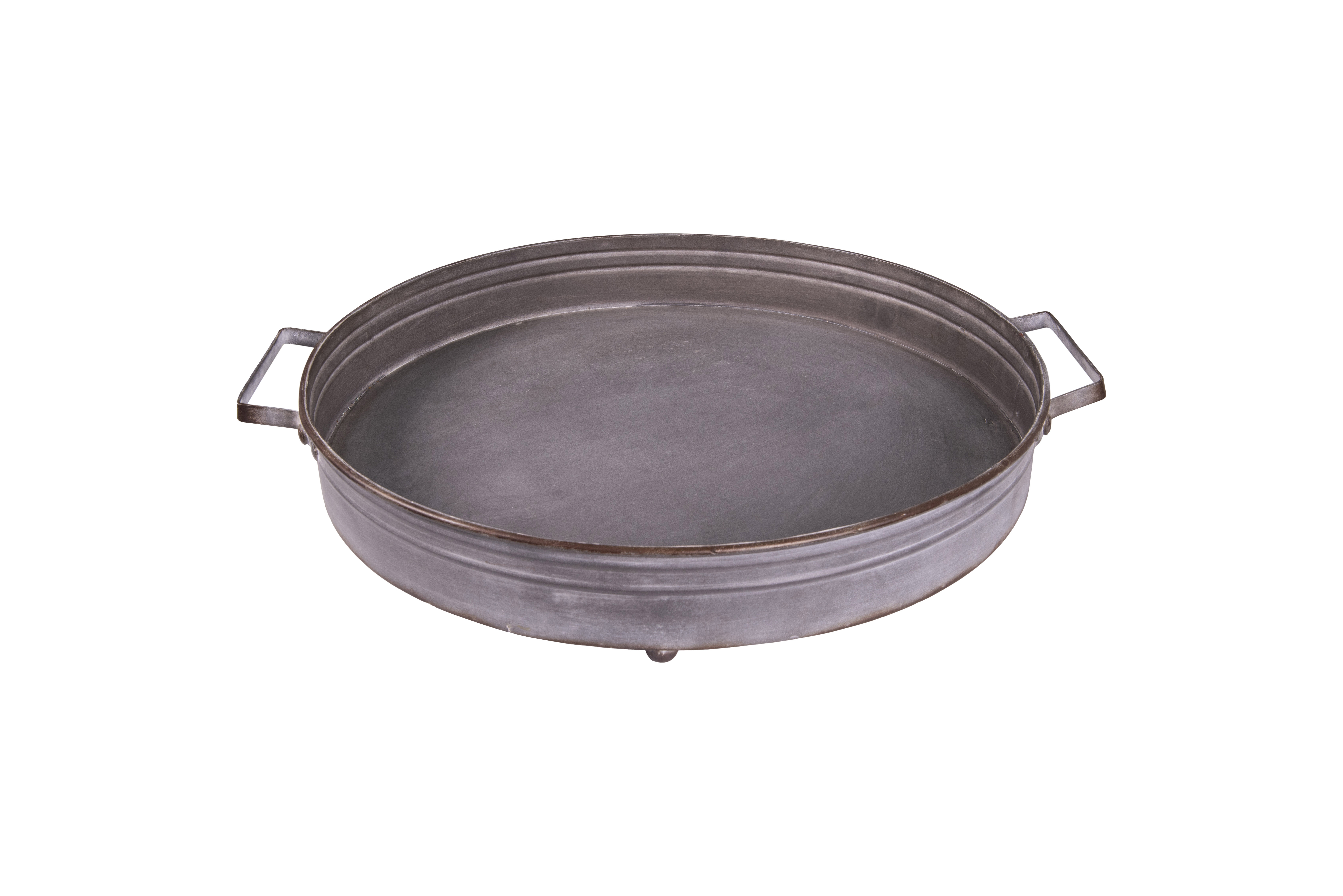 Round Decorative Iron Tray with Handles - Nomad Home