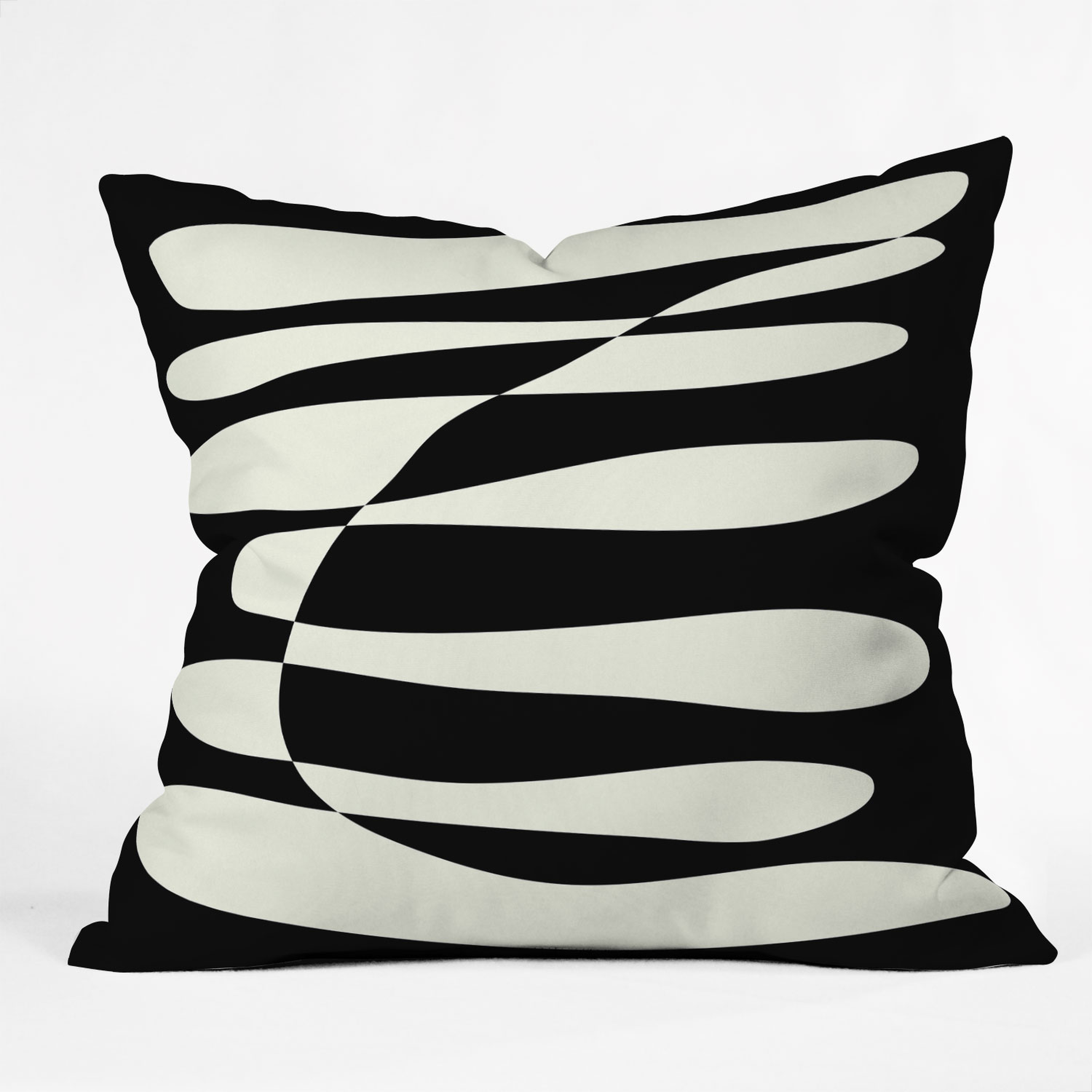Abstract Composition In Black by June Journal - Outdoor Throw Pillow 20" x 20" - Wander Print Co.