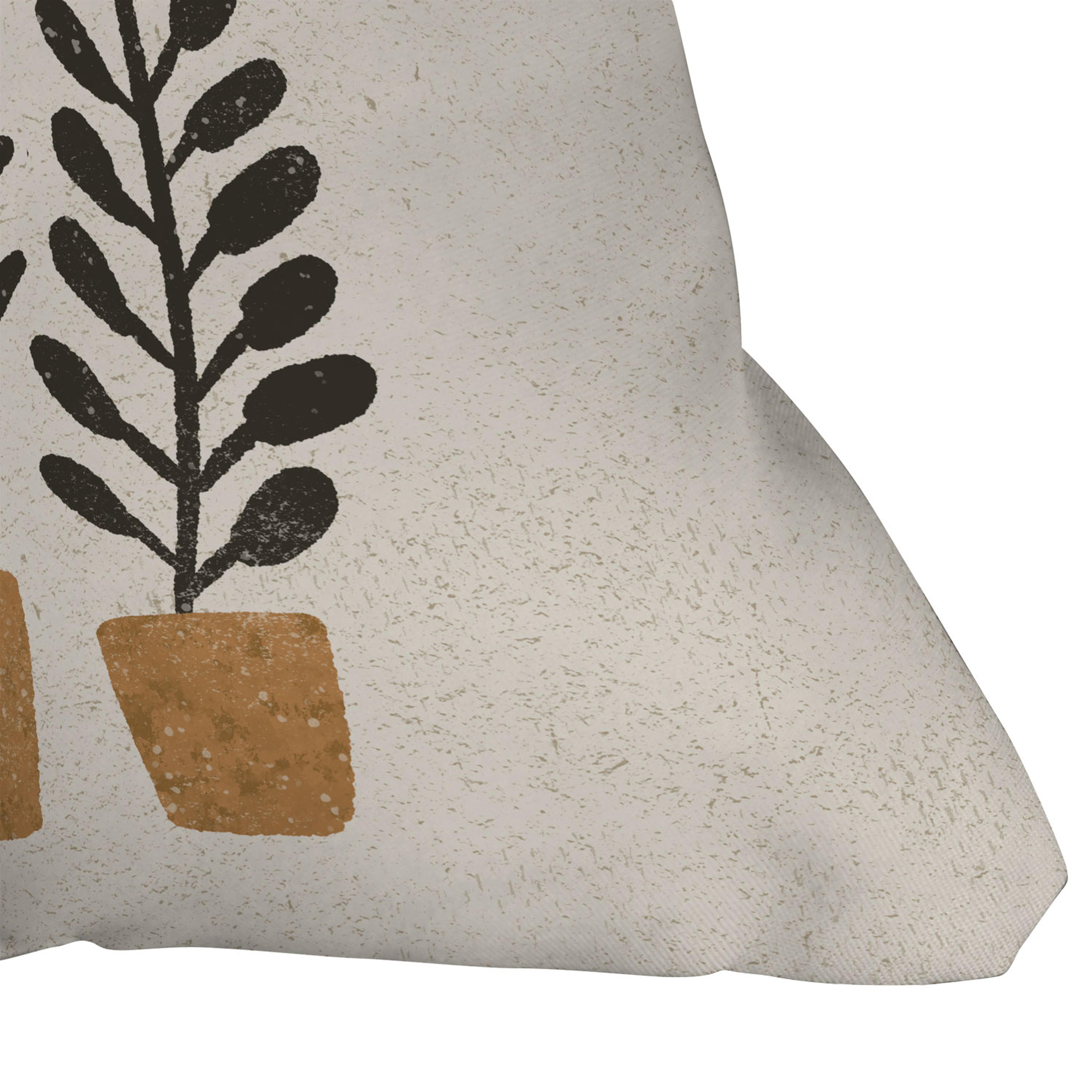 Potted Ferns Black Terracotta by Pauline Stanley - Outdoor Throw Pillow 18" x 18" - Wander Print Co.
