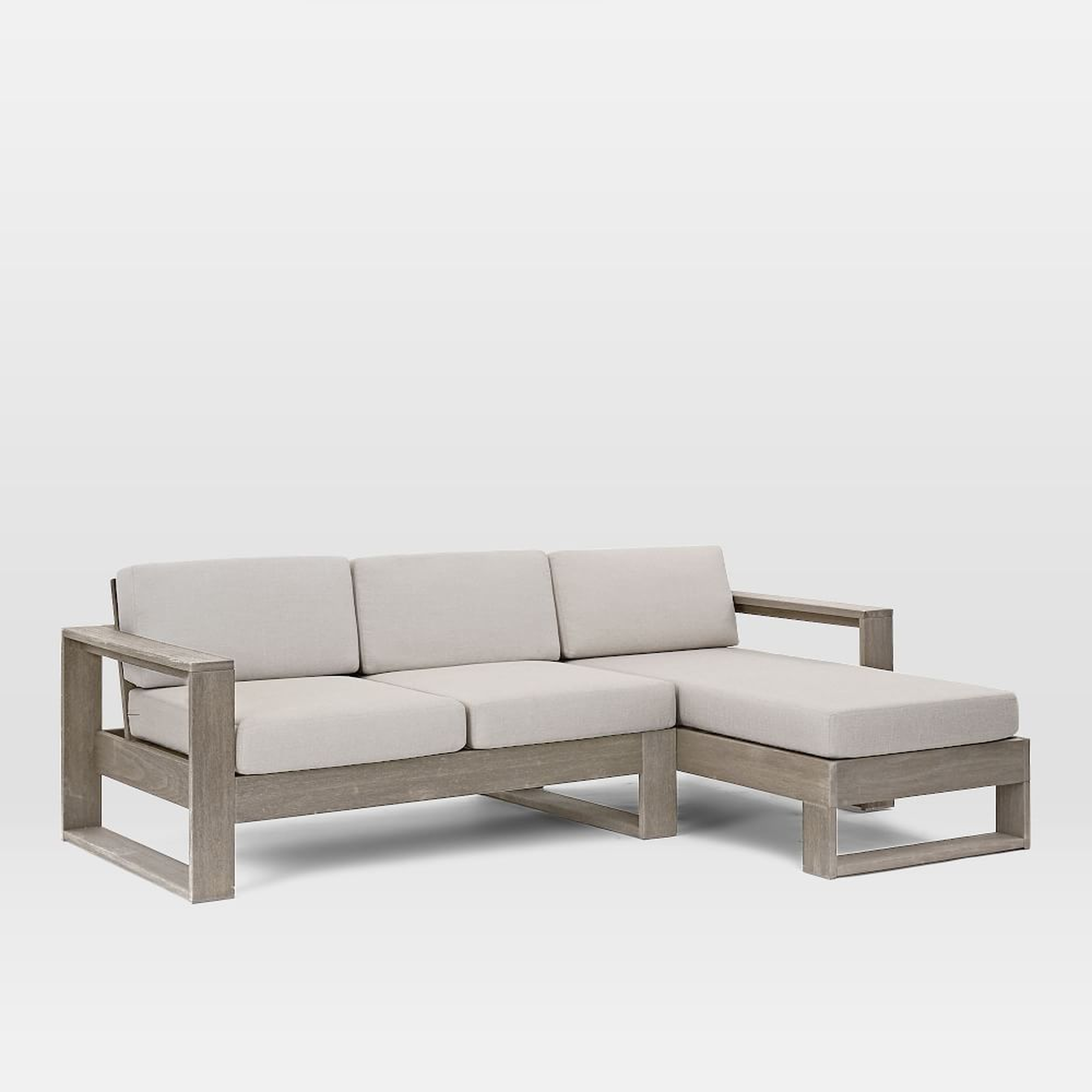 Portside Set 1: Weathered Gray Left Arm Sofa + Right Arm Chaise - West Elm