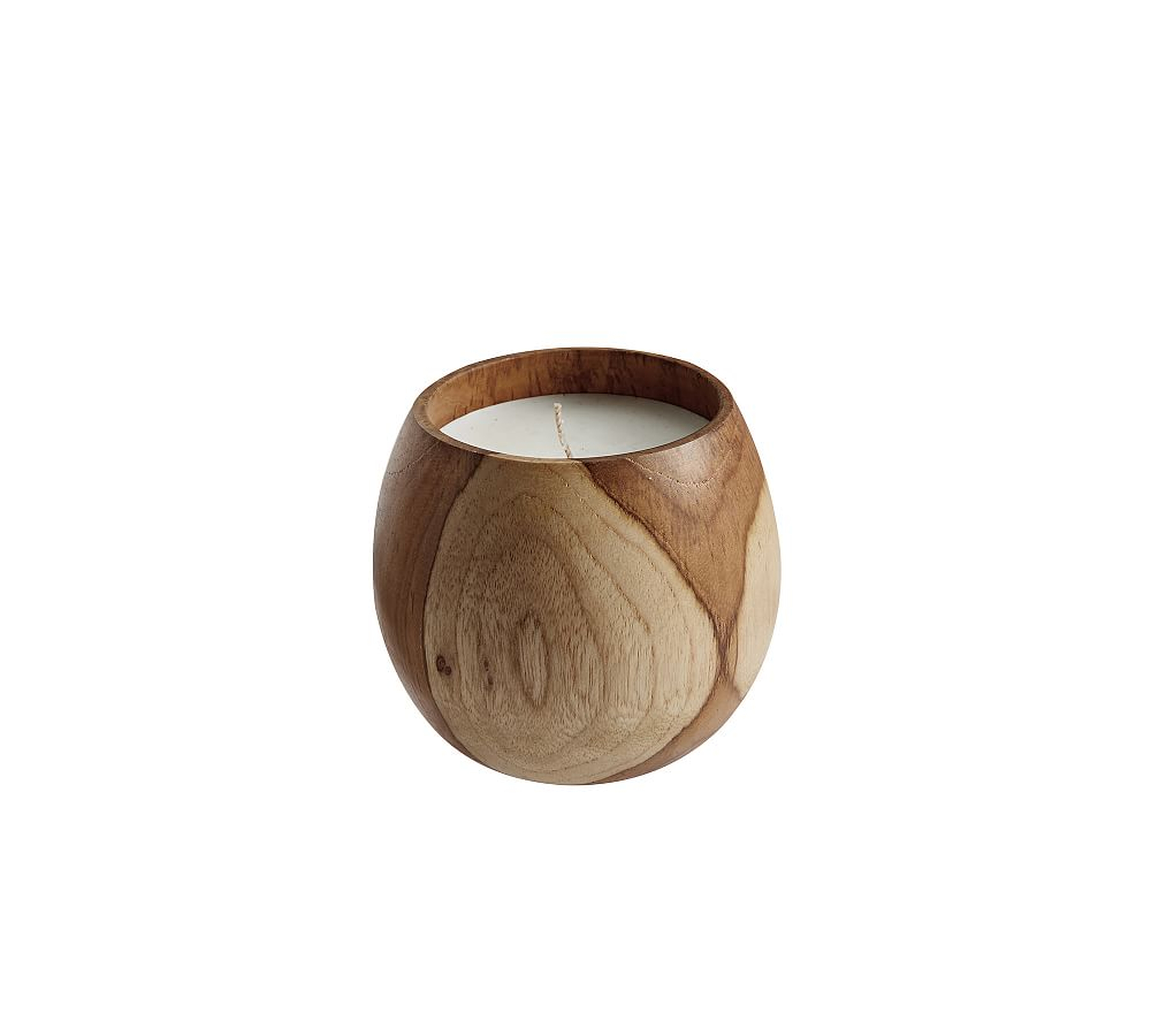 Modern Wood Scented Candle - Palo Santo, Brown, Small - Pottery Barn