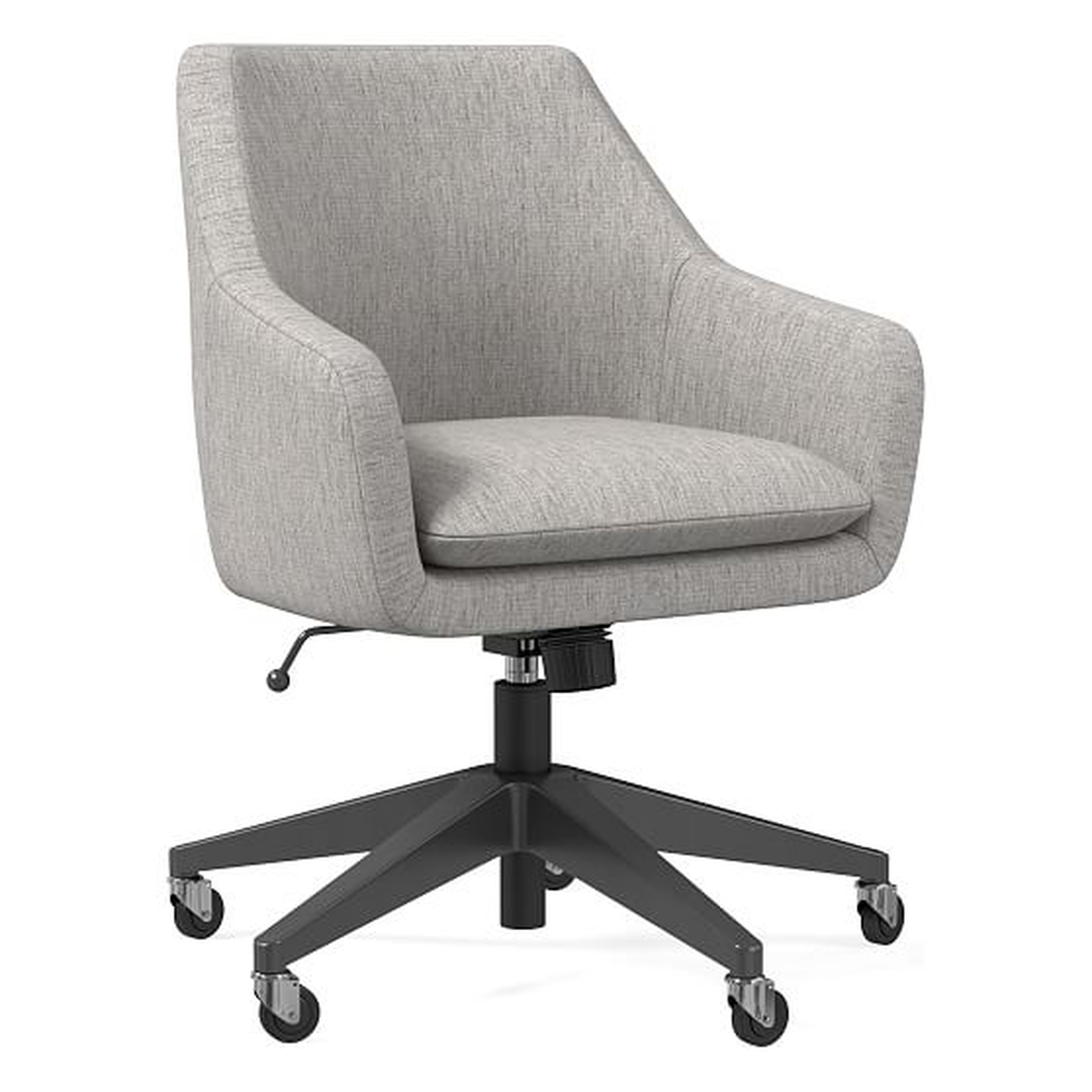 Helvetica Office Chair, Performance Coastal Linen, Platinum, Antique Bronze - West Elm