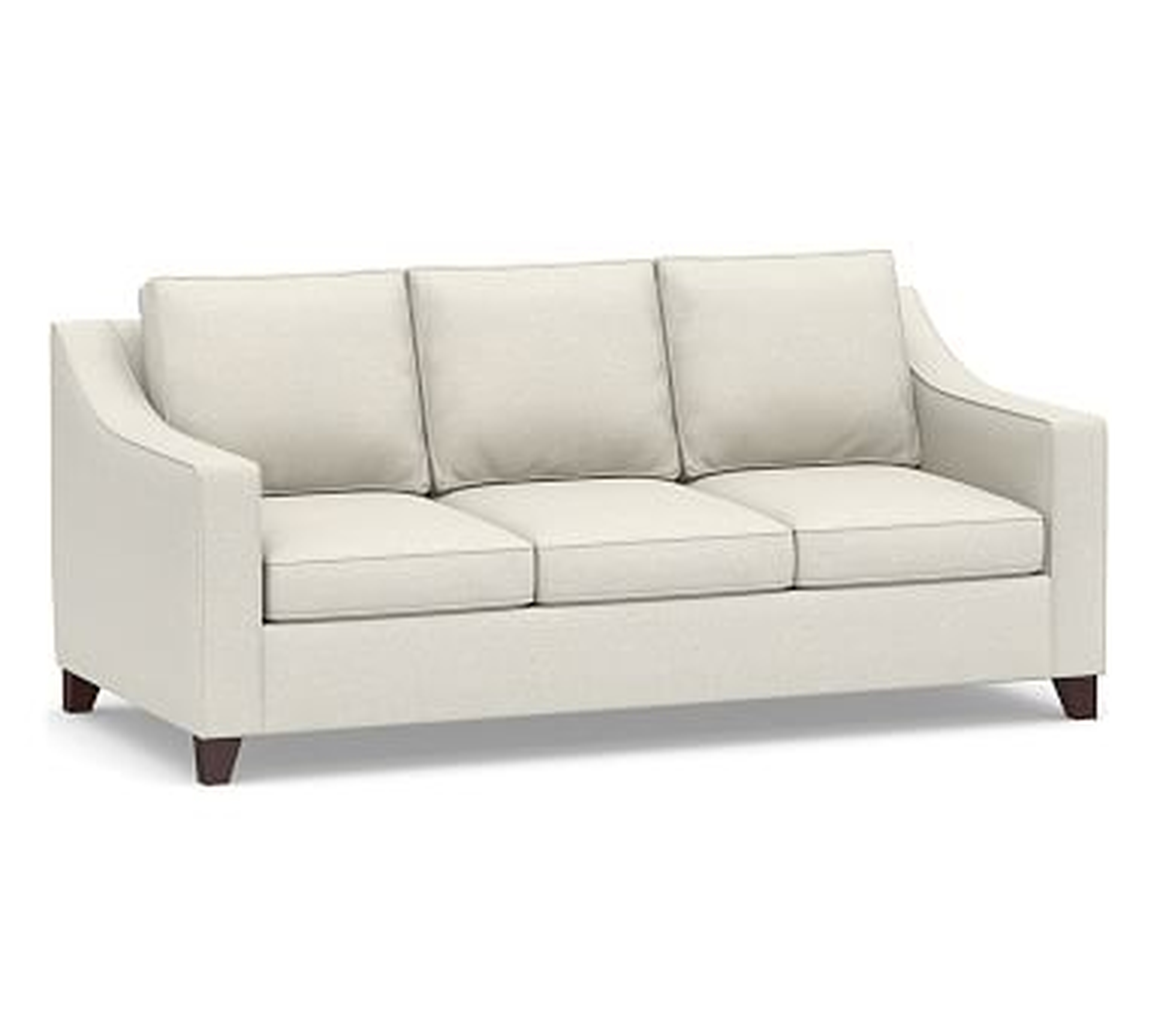 Cameron Slope Arm Upholstered Deep Seat Sofa 3-Seater 85", Polyester Wrapped Cushions, Performance Boucle Oatmeal - Pottery Barn