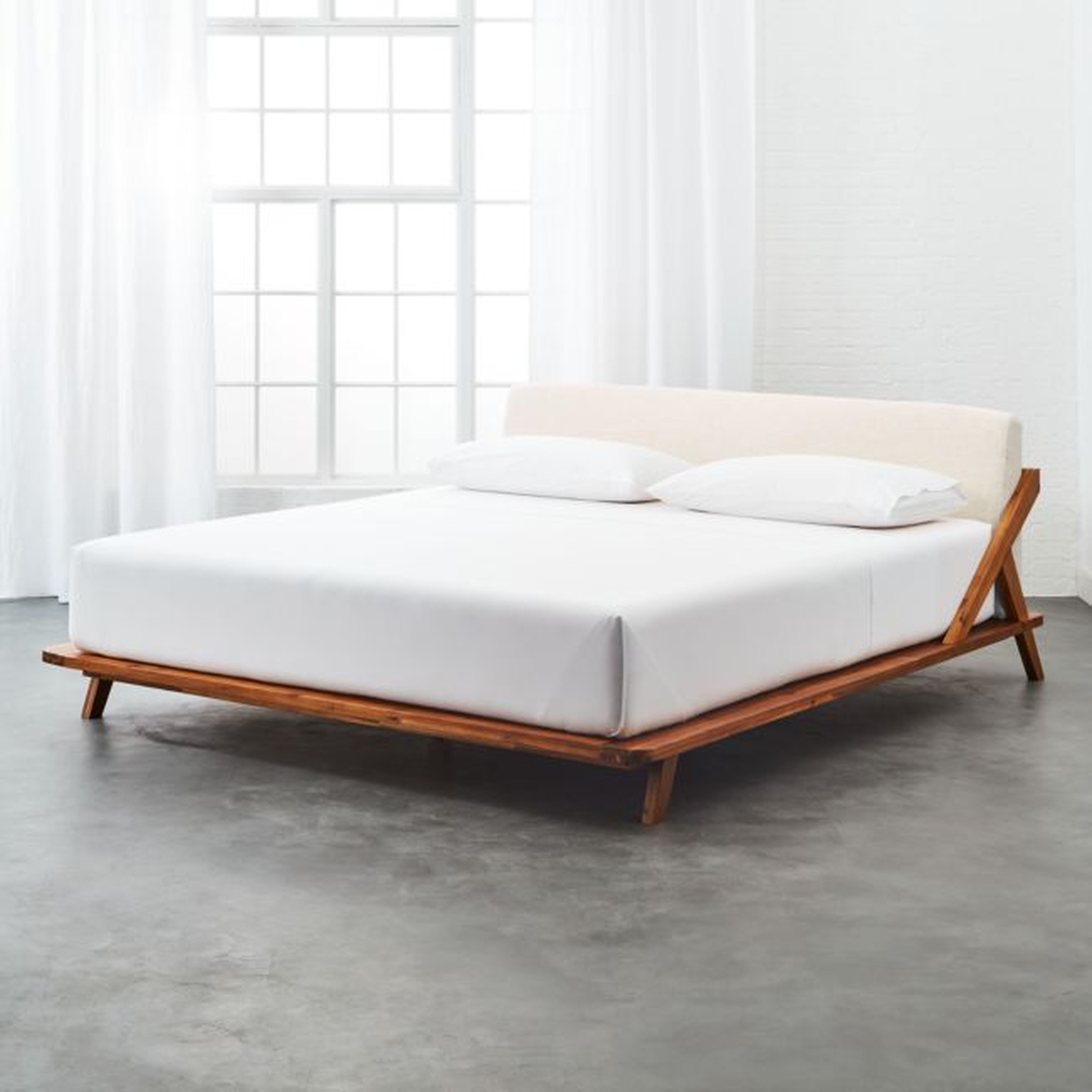 Drommen Acacia Wood King Bed - CB2