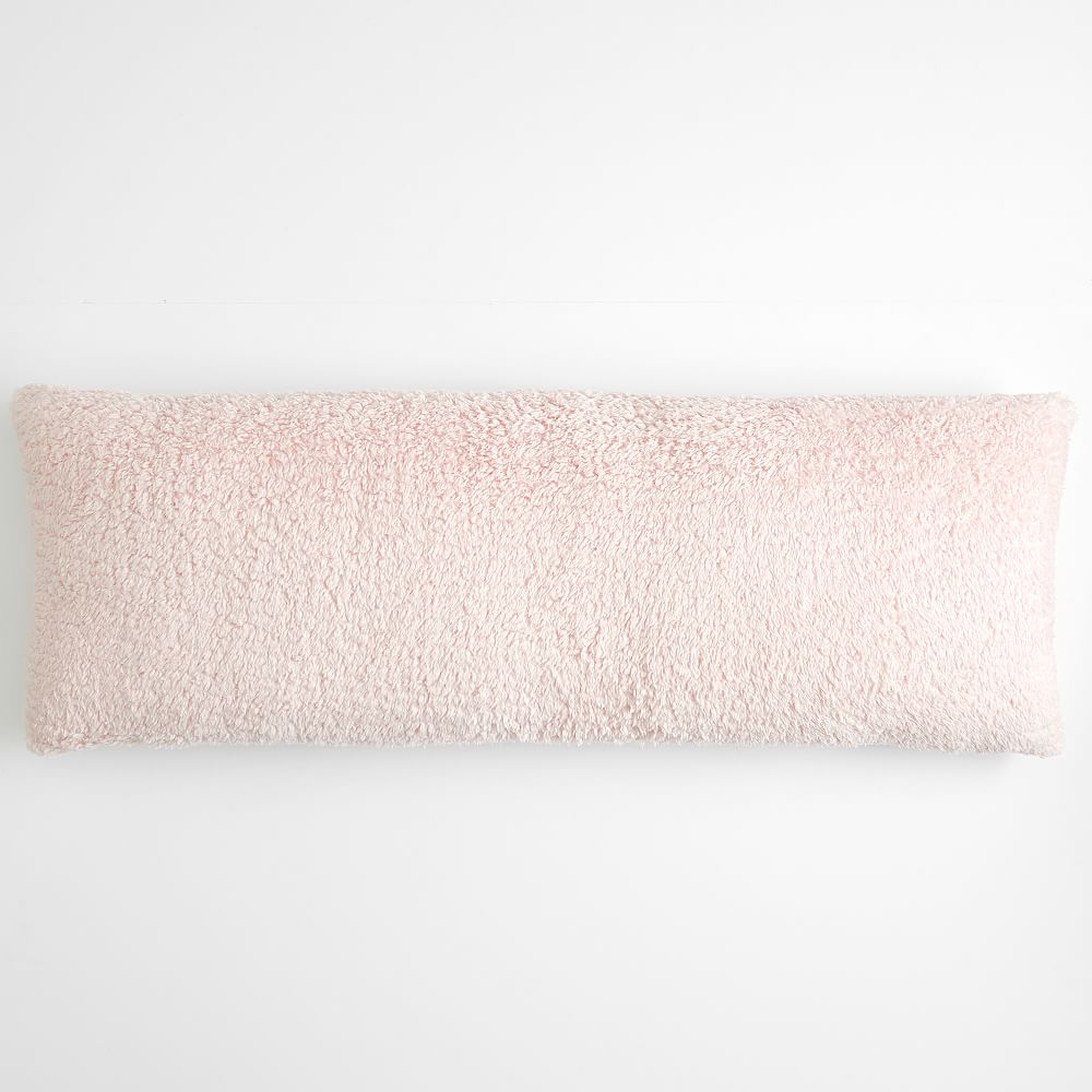 Cozy Huggable Recycled Sherpa Pillow, One Size, Powdered Blush - Pottery Barn Teen