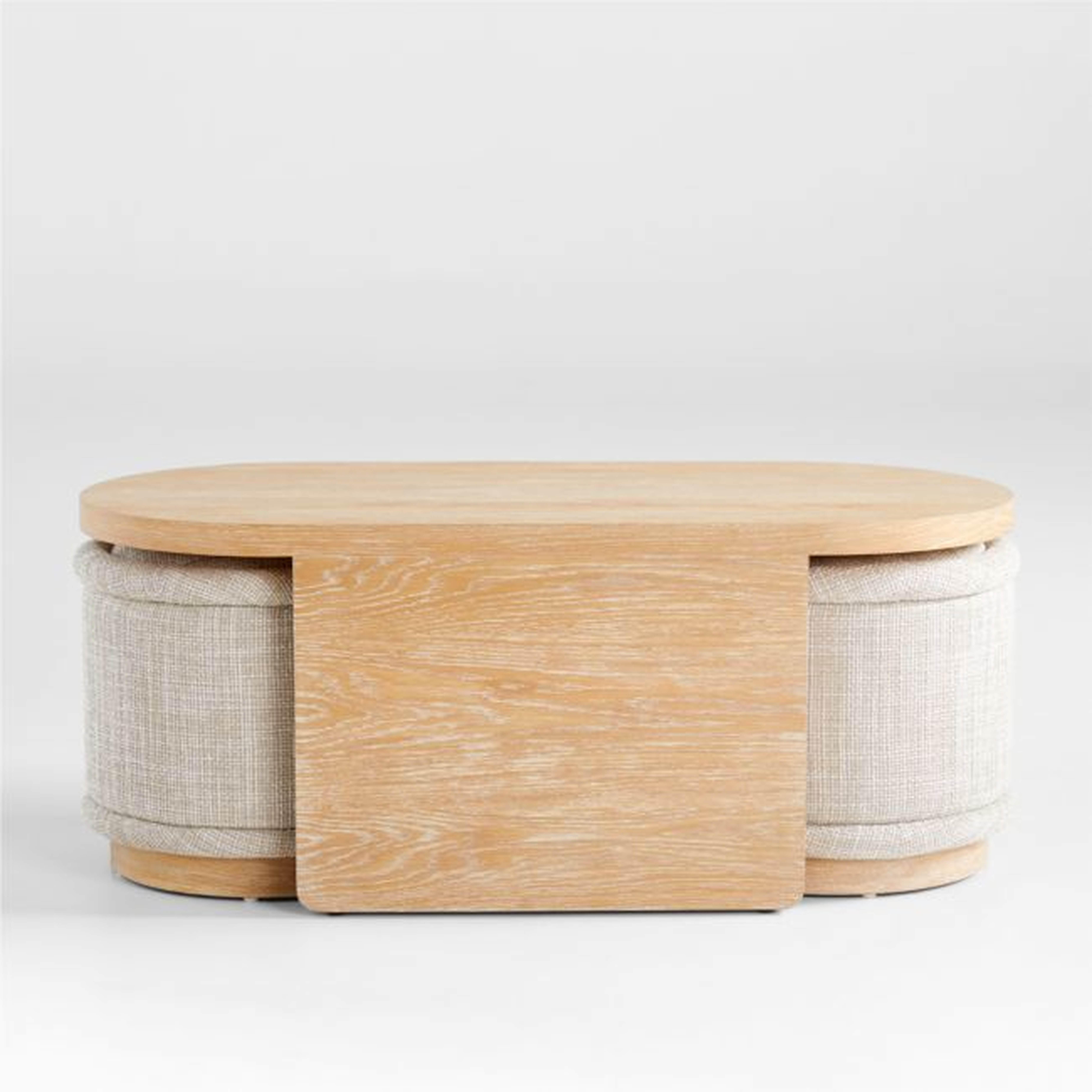 Union Oval Nesting Coffee Table with Stools - Crate and Barrel