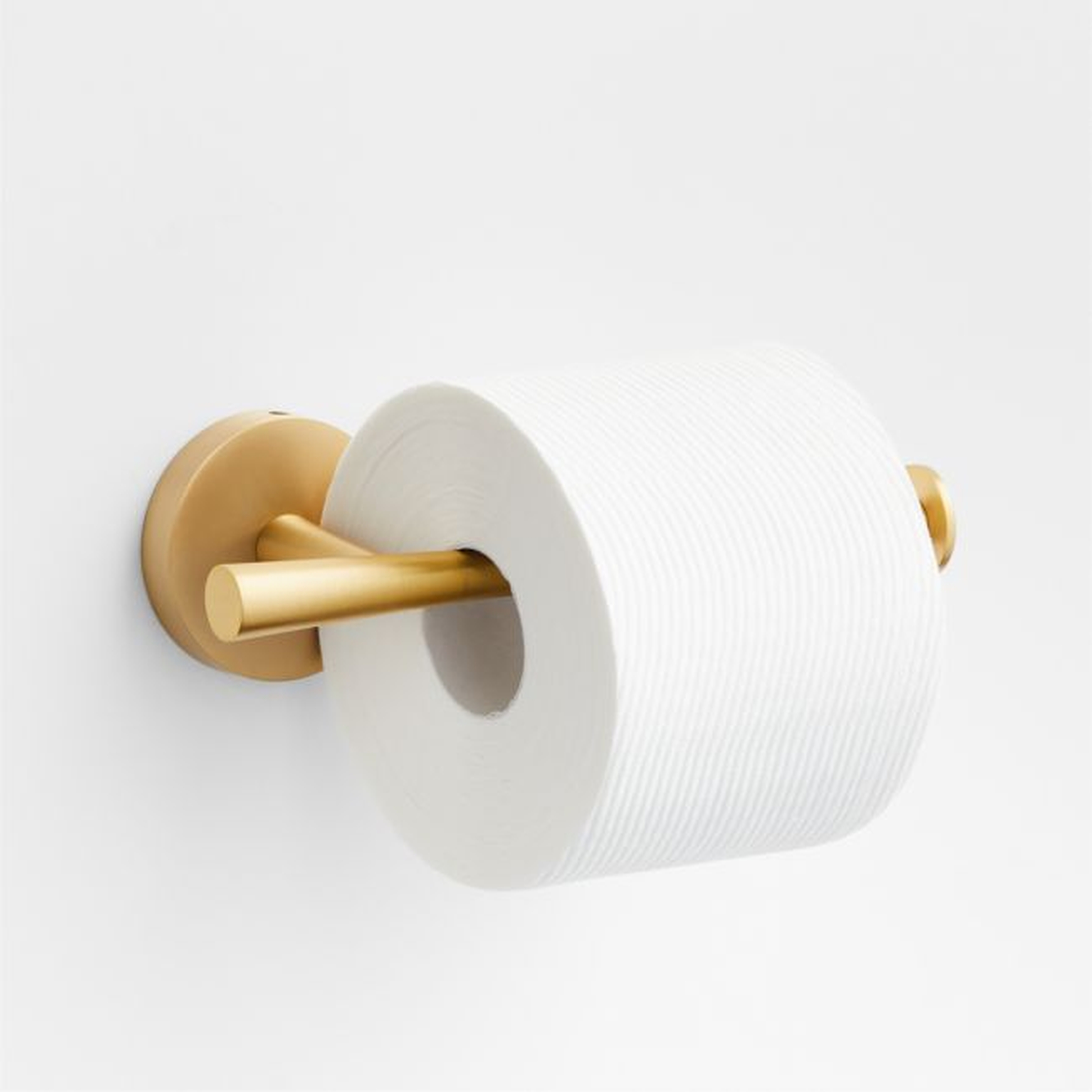 Tapered Brushed Brass Wall-Mounted Toilet Paper Holder - Crate and Barrel