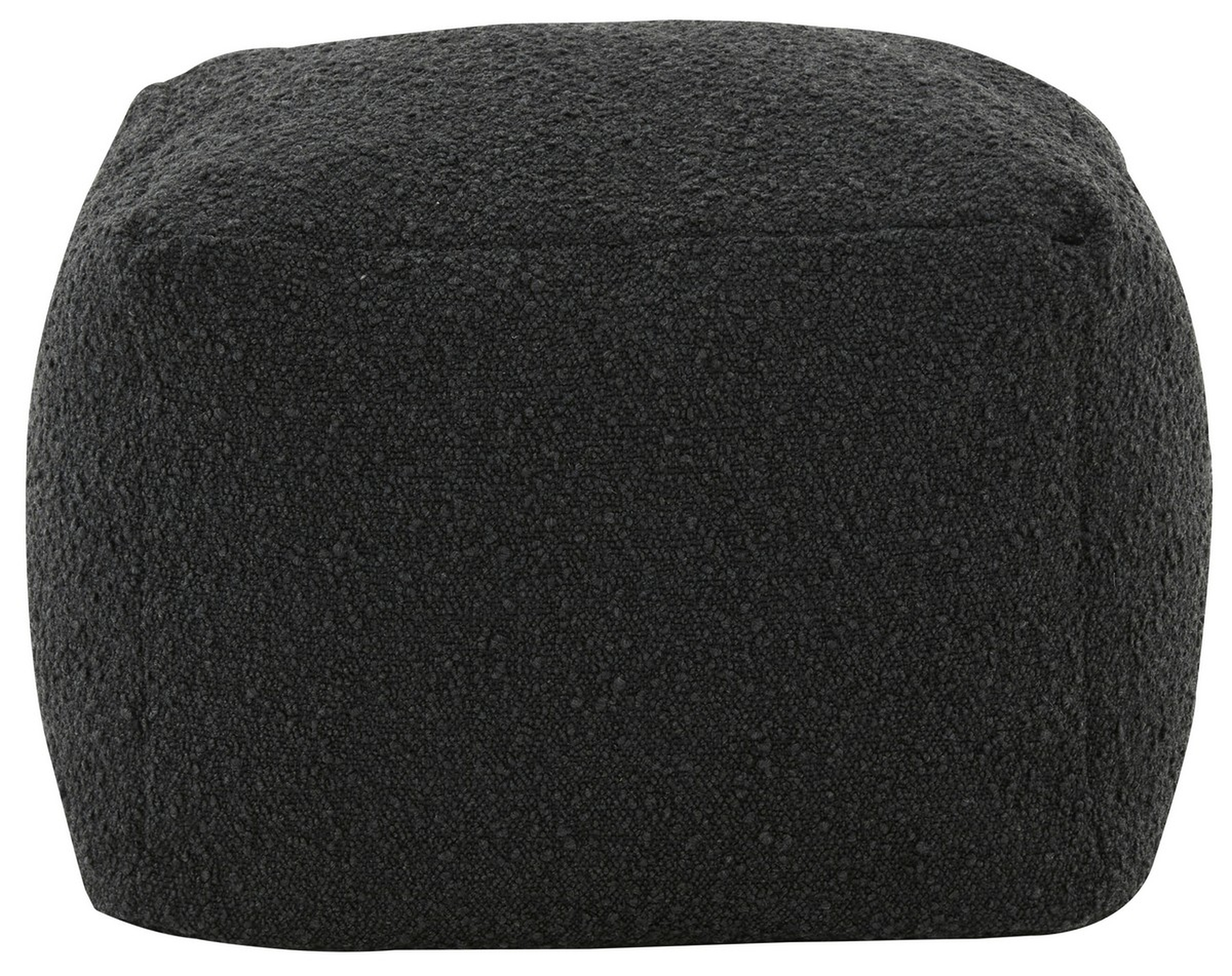 Samuels Boucle Pouf - Black - Safavieh Couture