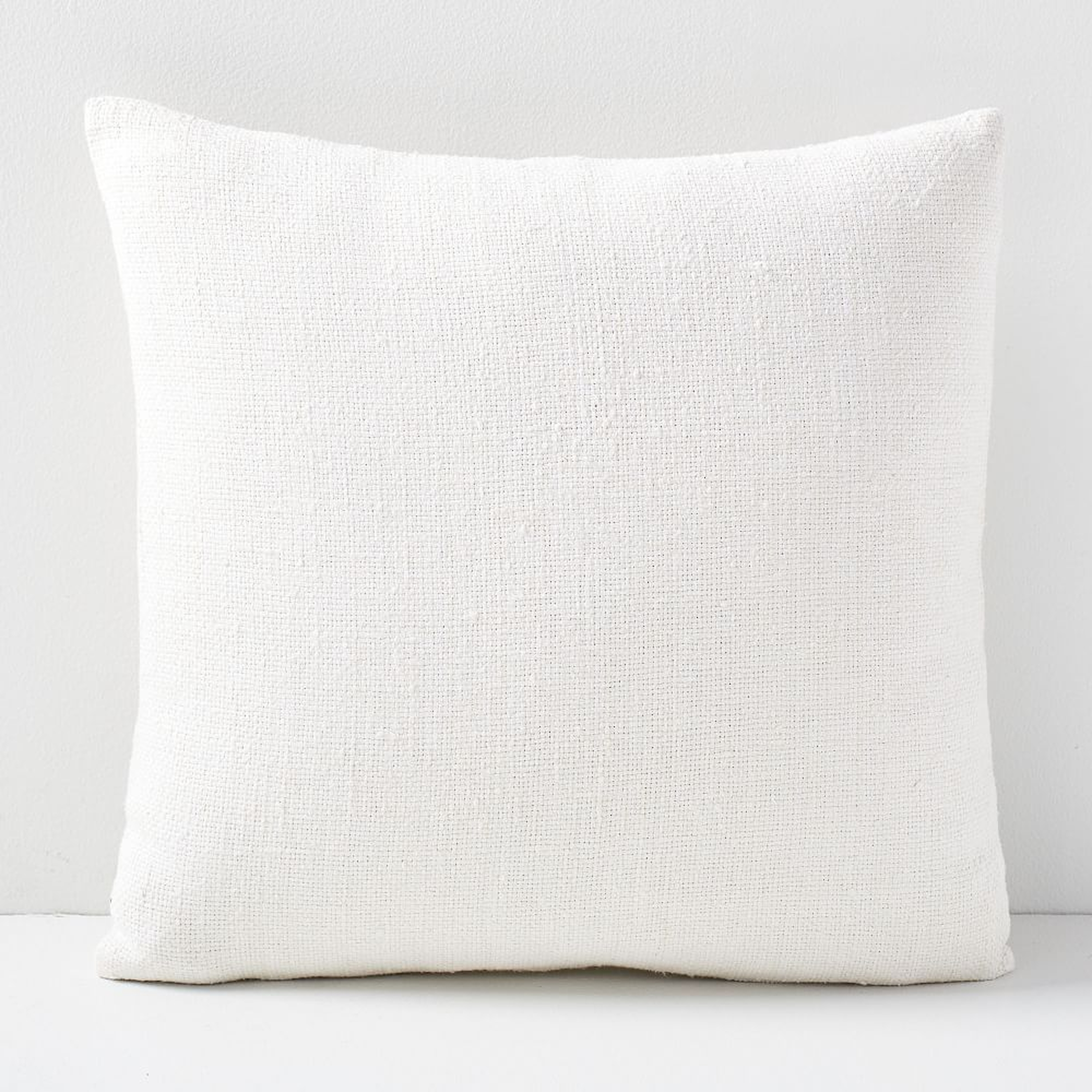 Silk Hand-Loomed Pillow Cover, 20"x20", White, Set of 2 - West Elm