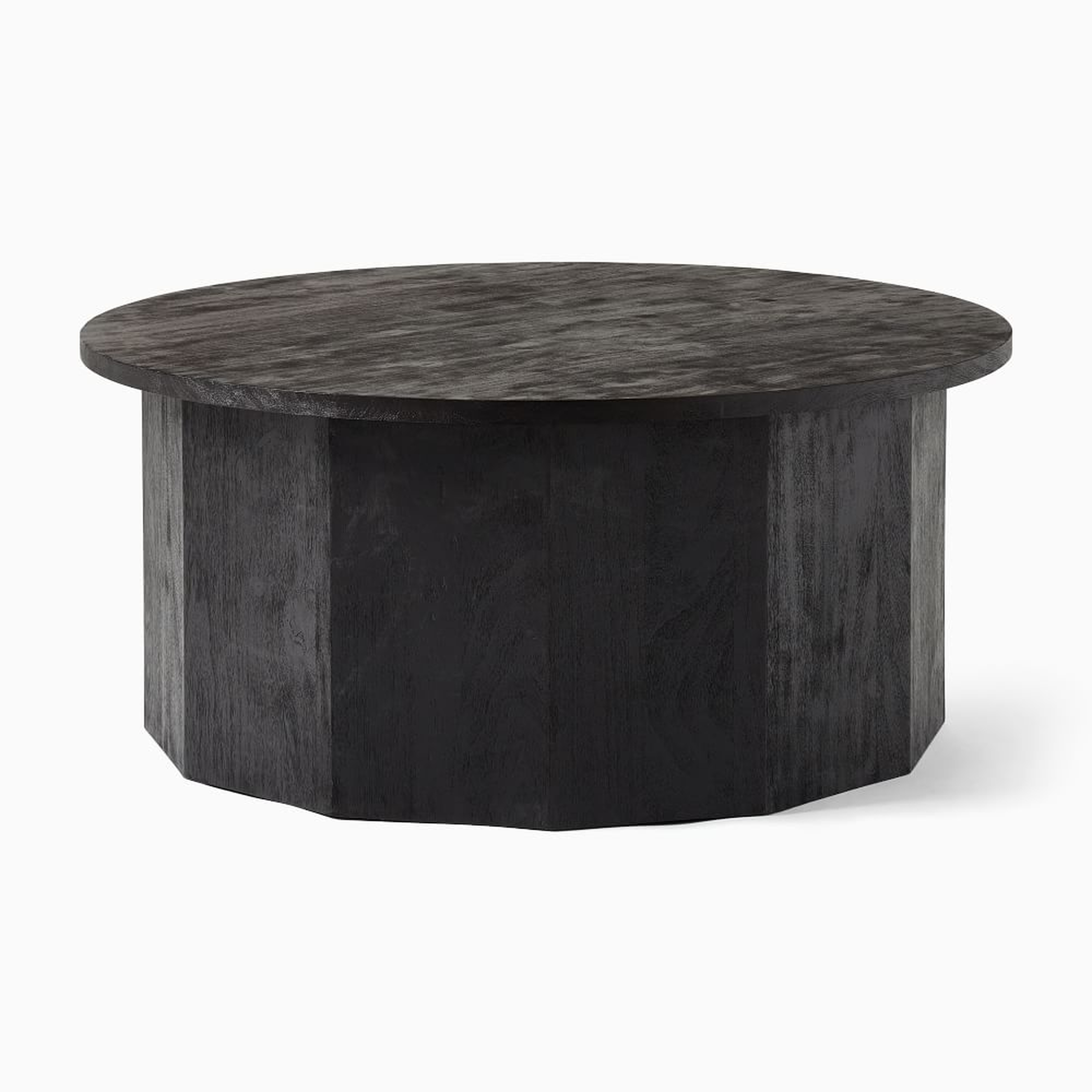 WE Exton Collection Faceted Coffee Table, Coffee Bean/Blackened Oak, Round 41" - West Elm