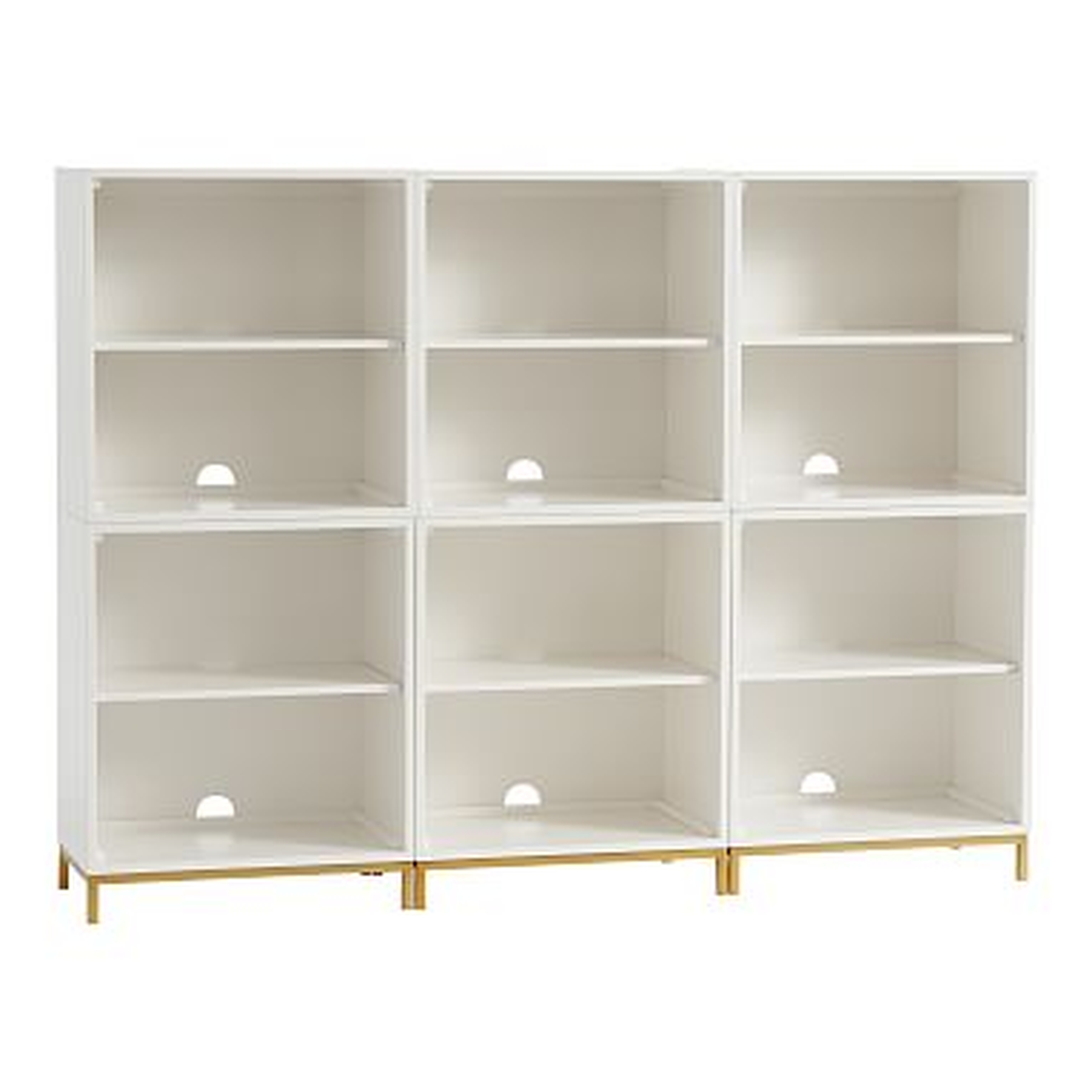 Blaire Triple Tall Bookcase with Shelves 6 Cubbies Simply White - Pottery Barn Teen