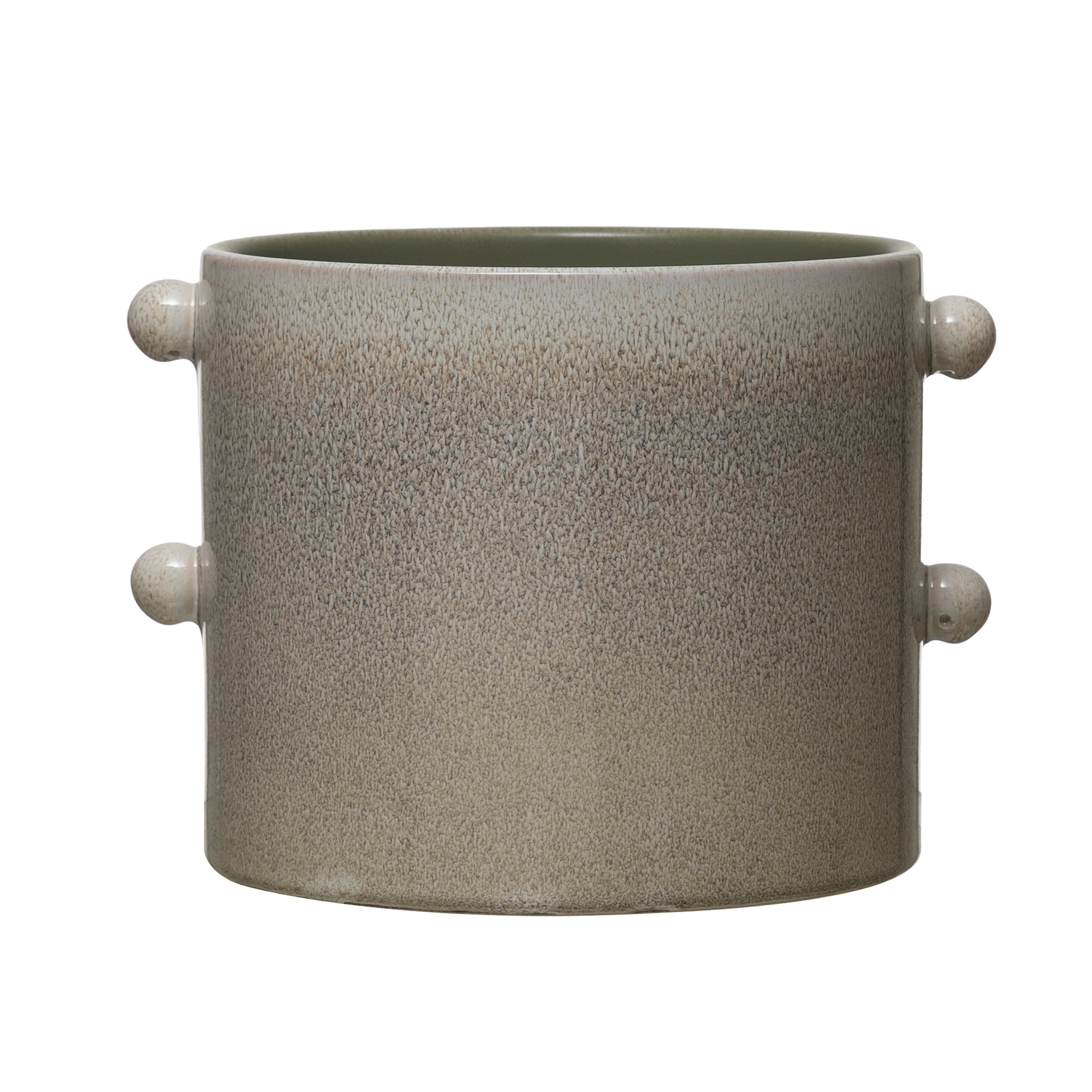 Stoneware Planter, Cream Reactive Glaze (Each One Will Vary) (Holds 7" Pot) - Creative Co-Op