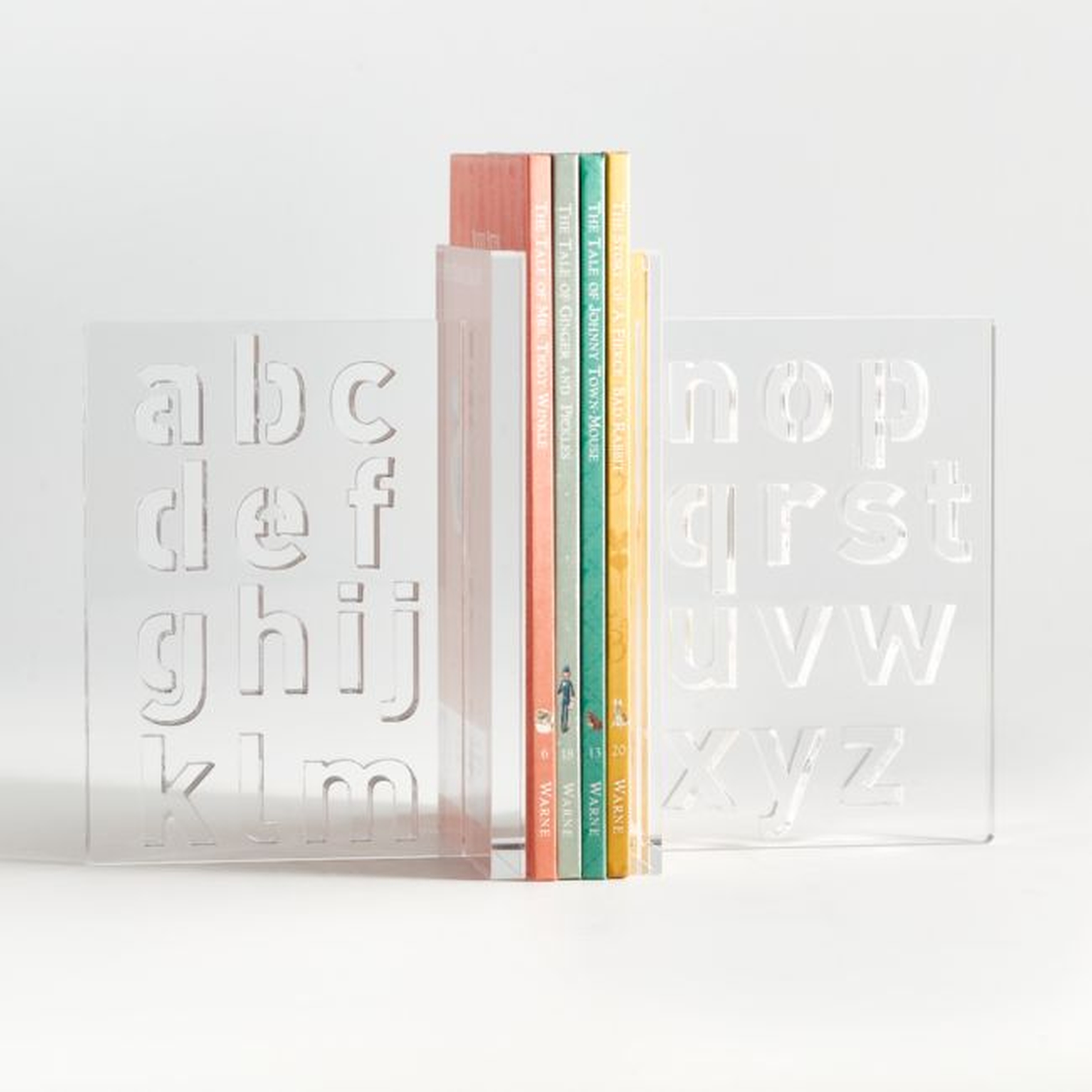 Acrylic Alphabet Bookends - Crate and Barrel